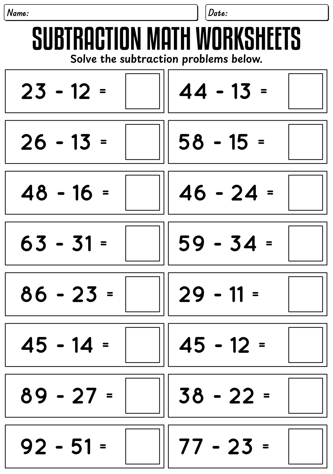 Fifth Grade Fun Math Worksheets