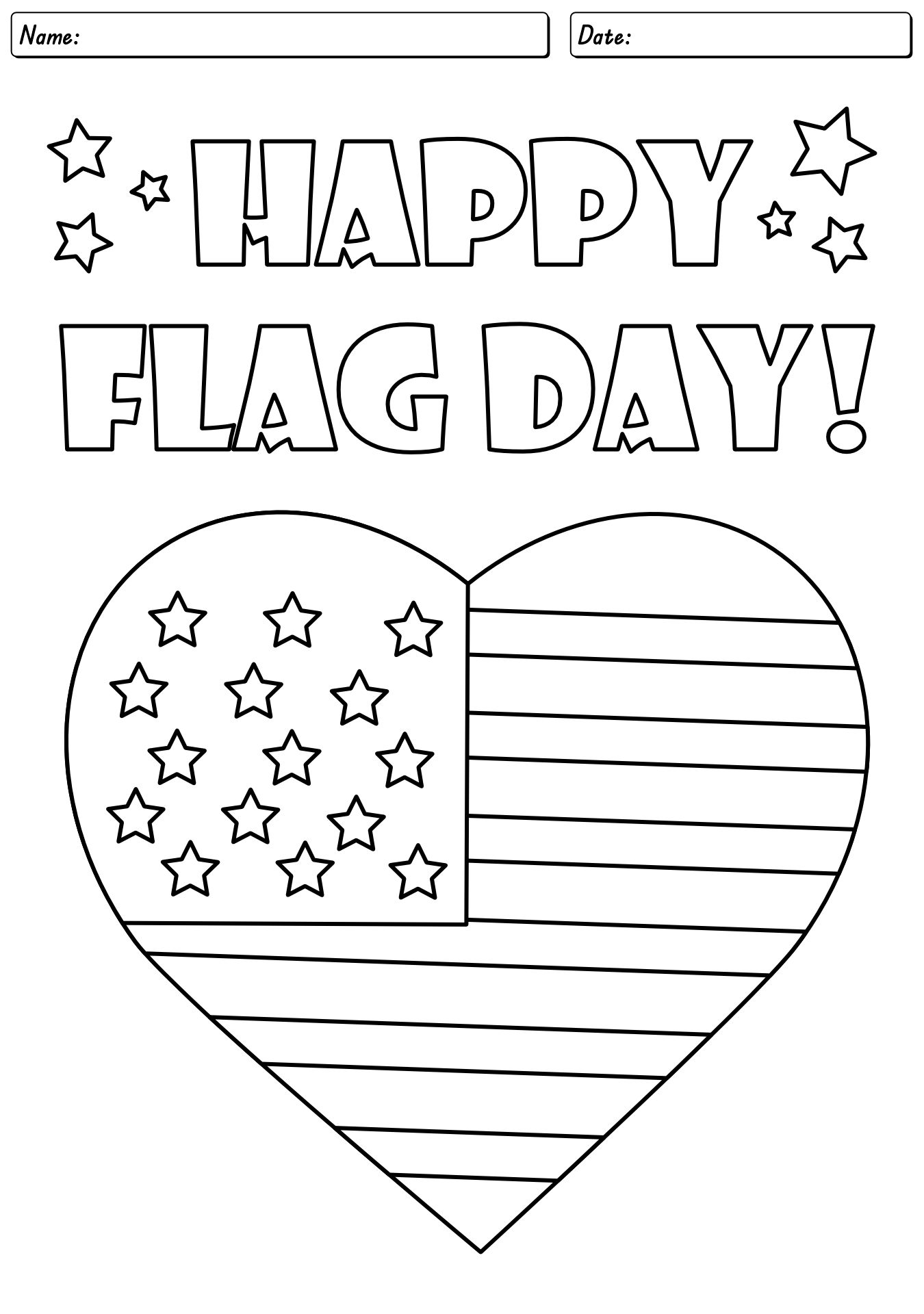 Flag Day Coloring Activities for Kindergarten