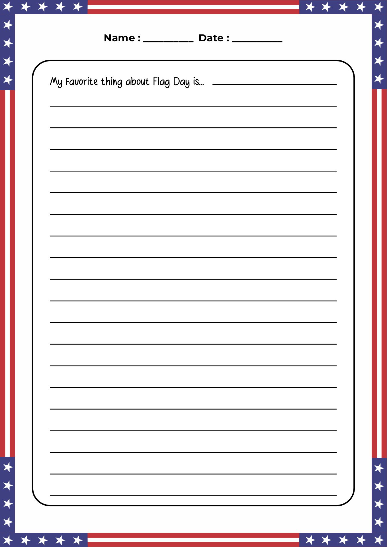 Flag Day Themed Writing Prompts