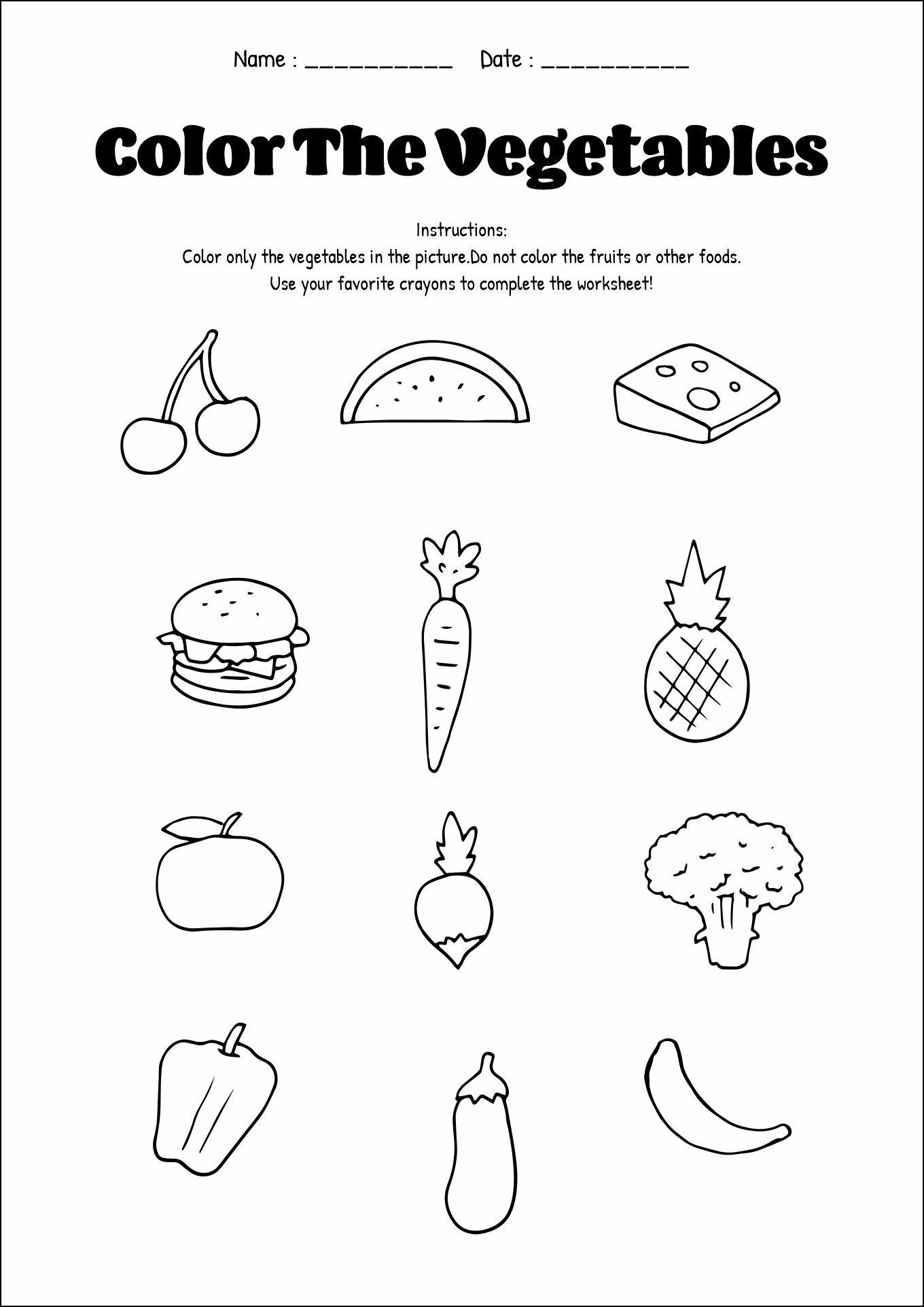 Foods Exploration Activities for Kindergarten