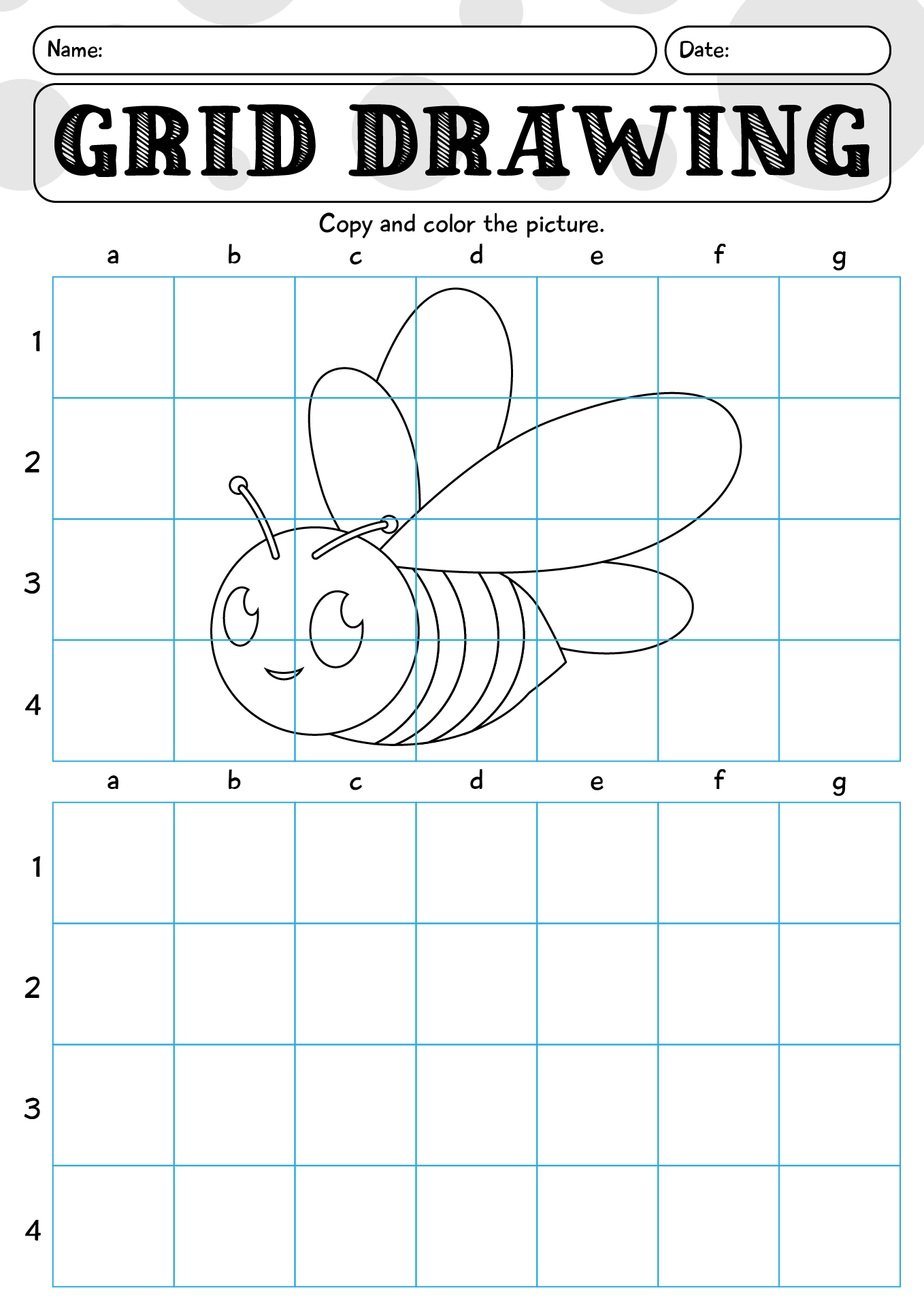 Grid Drawing Worksheets For Art Lessons