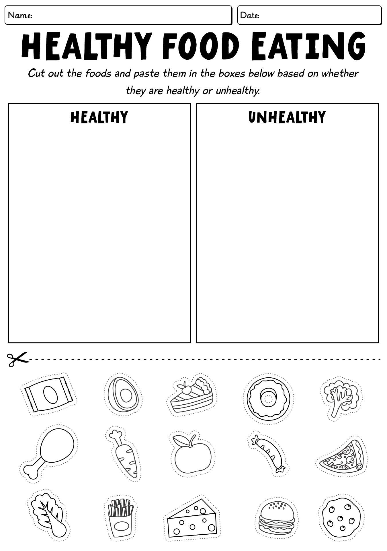 Healthy Eating Habits Worksheet