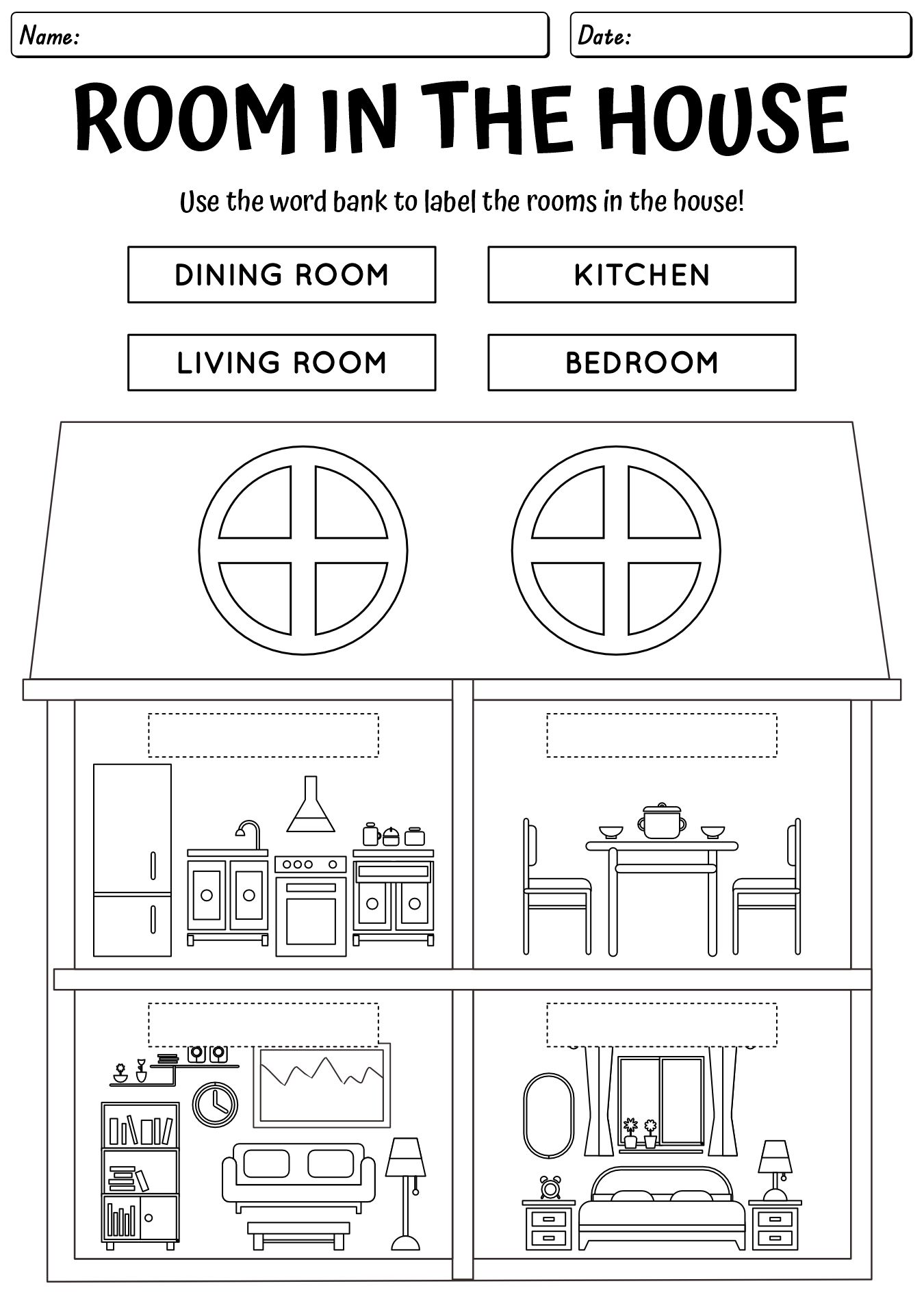 Inside The House Worksheet