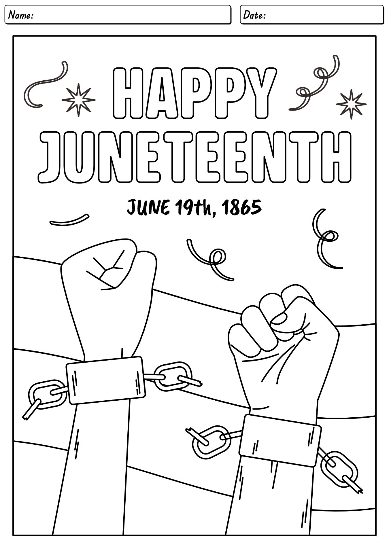 Juneteenth Coloring Sheets