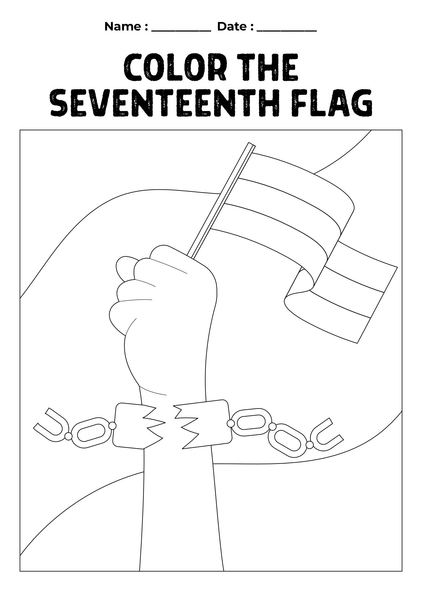 Juneteenth Flag Activity Worksheet
