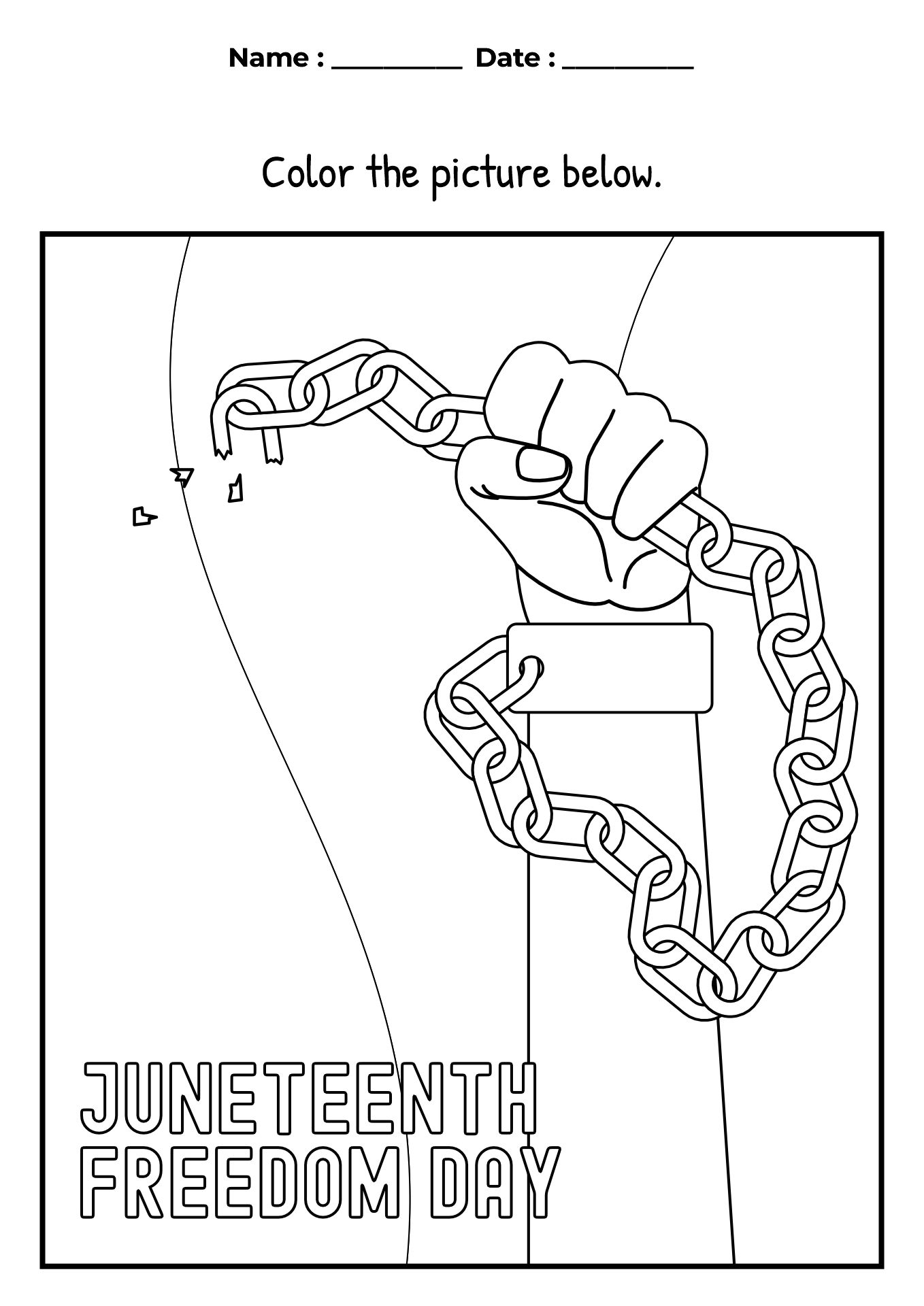 Juneteenth Freedom Day Worksheet