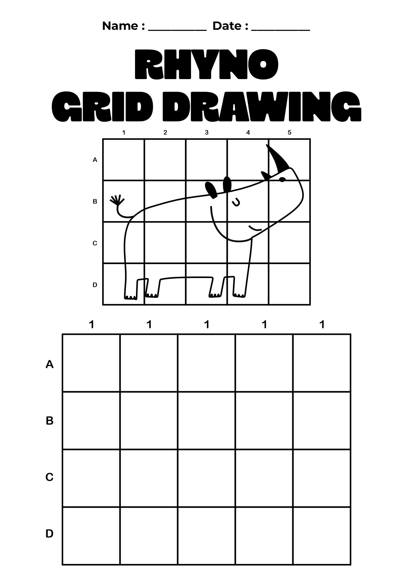 Kids Mystery Grid Art Worksheet