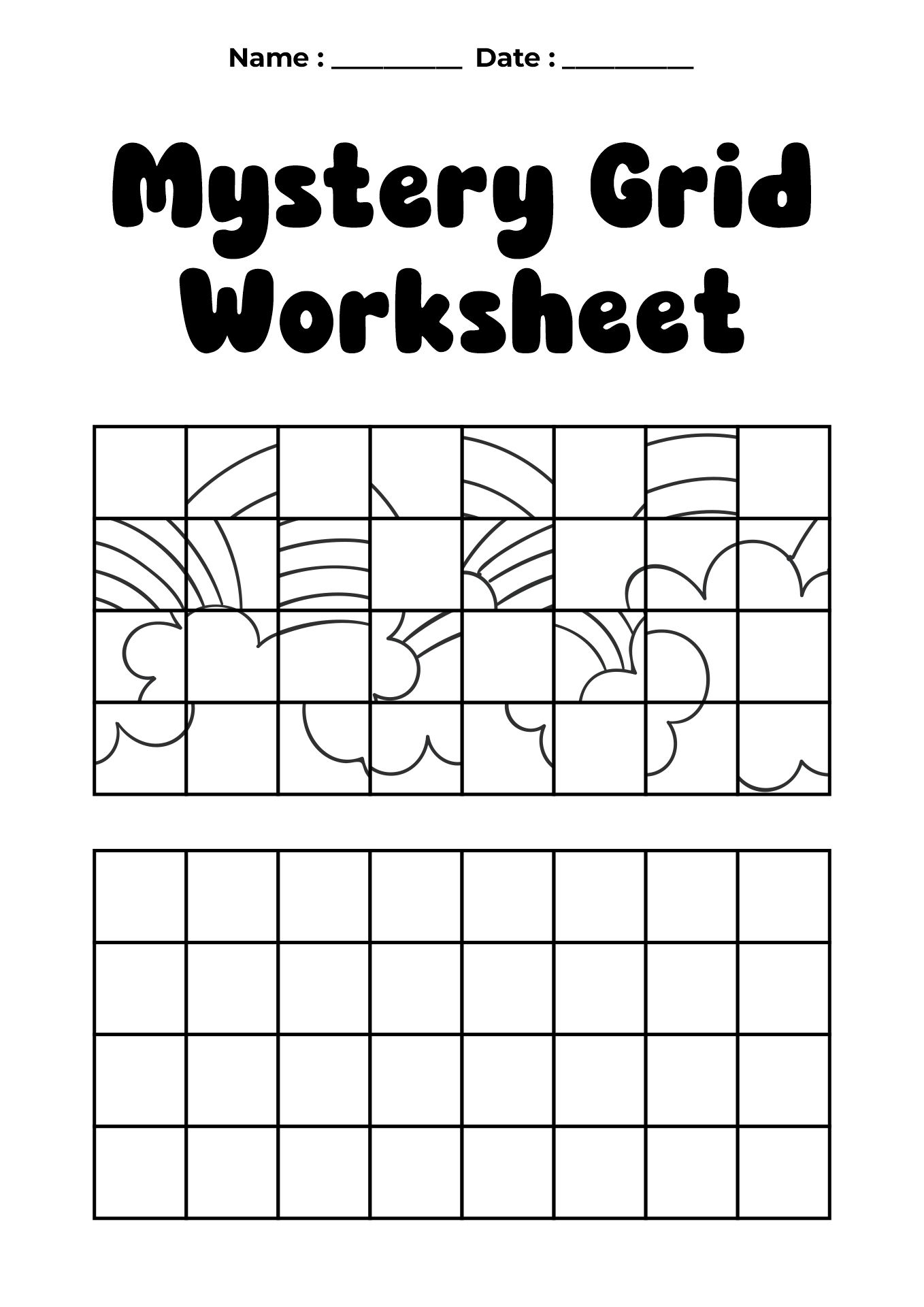 Kids Mystery Grid Printable Worksheet