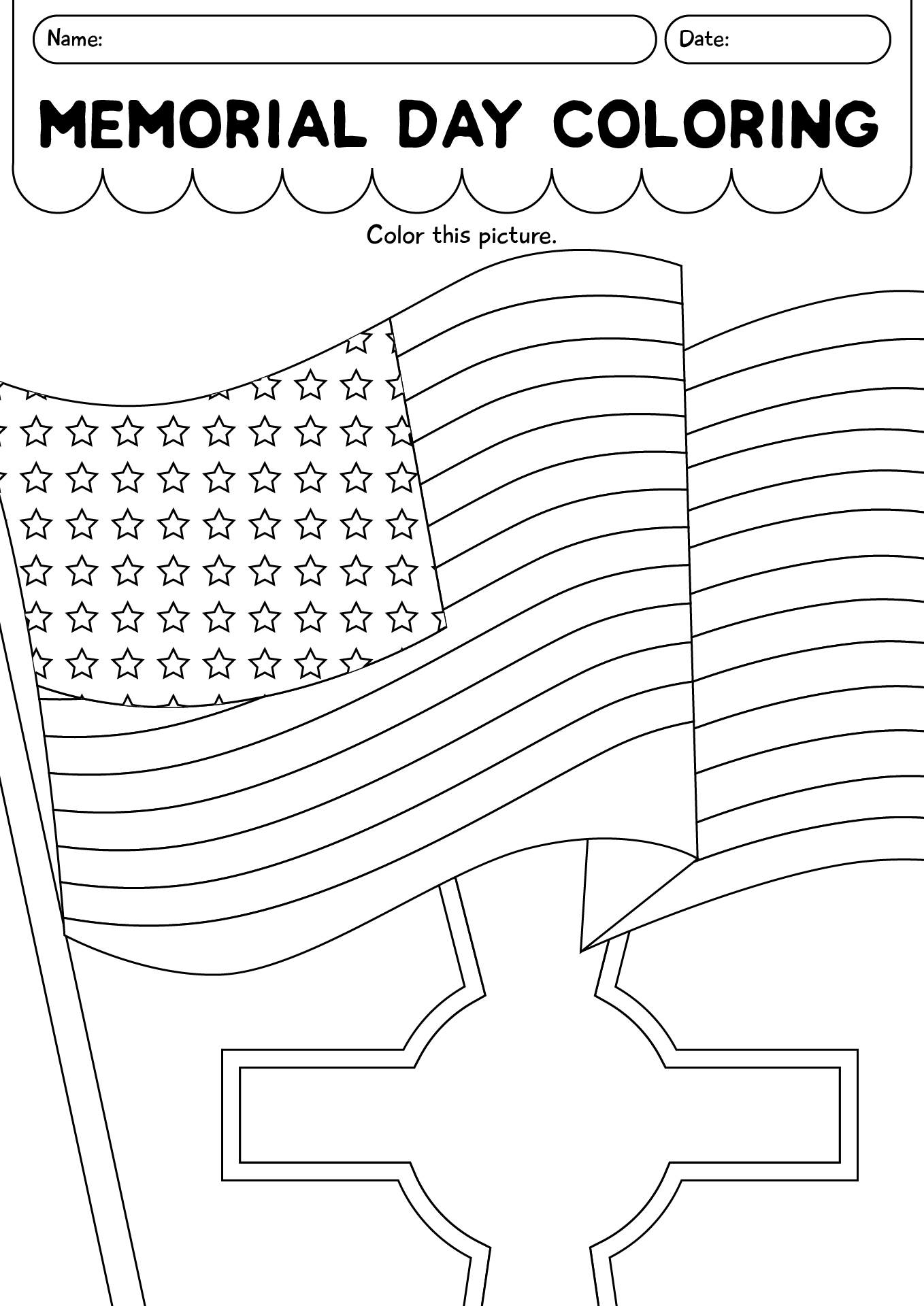 Memorial Day Coloring Worksheet