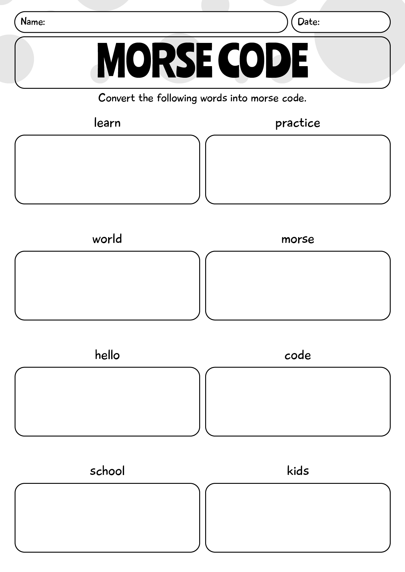 Morse Code Alphabet Practice