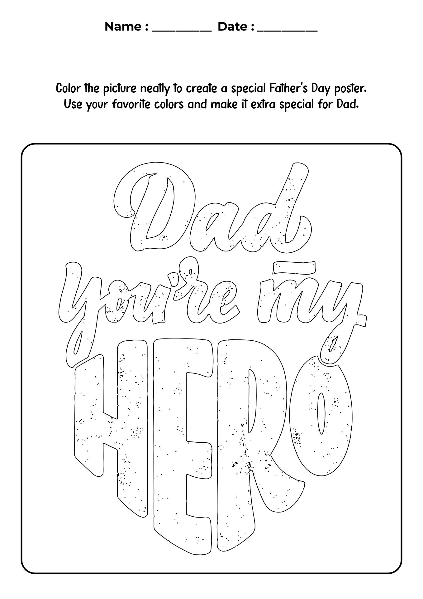 My Dad My Hero Interactive Worksheet