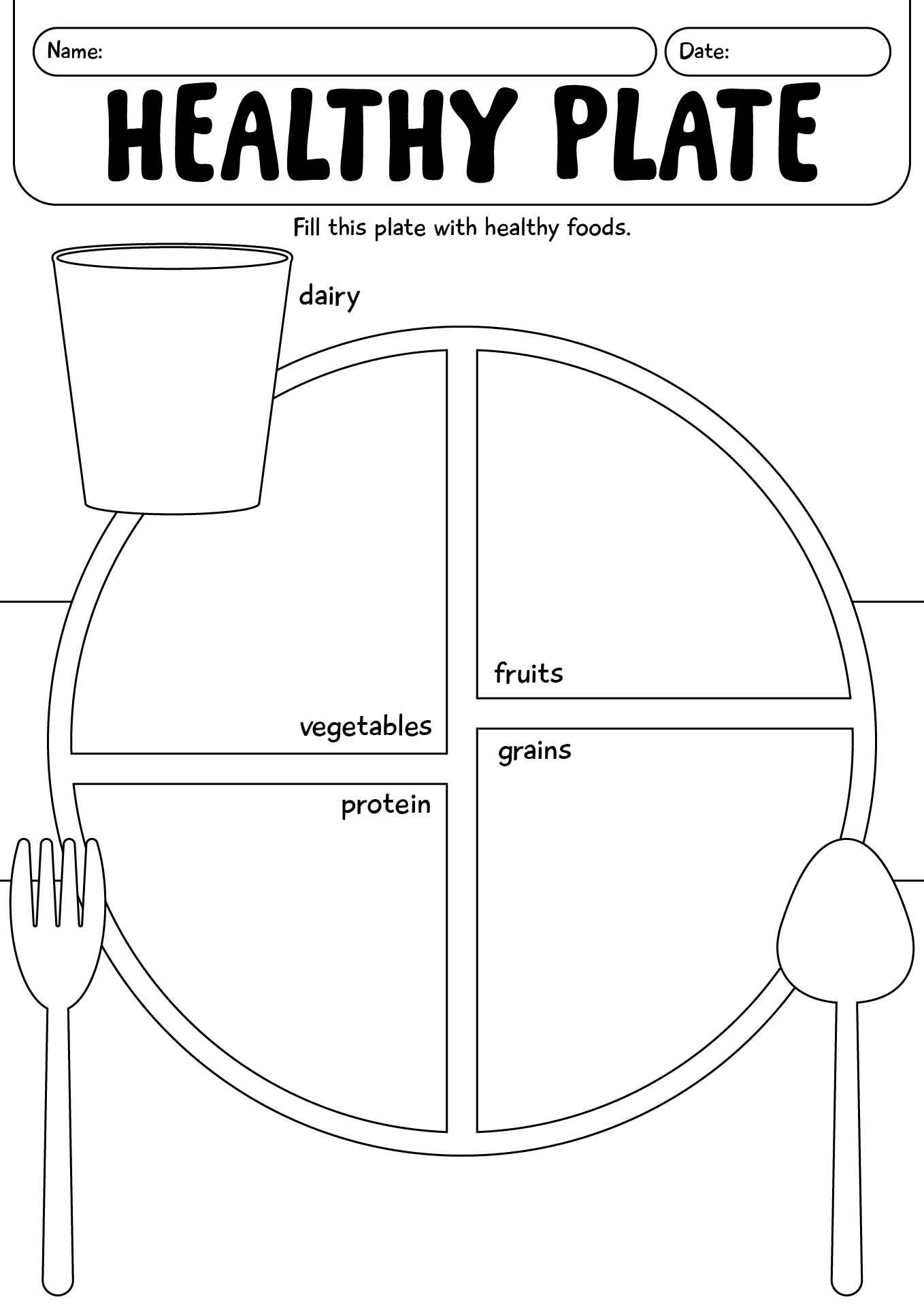 My Healthy Plate Worksheet