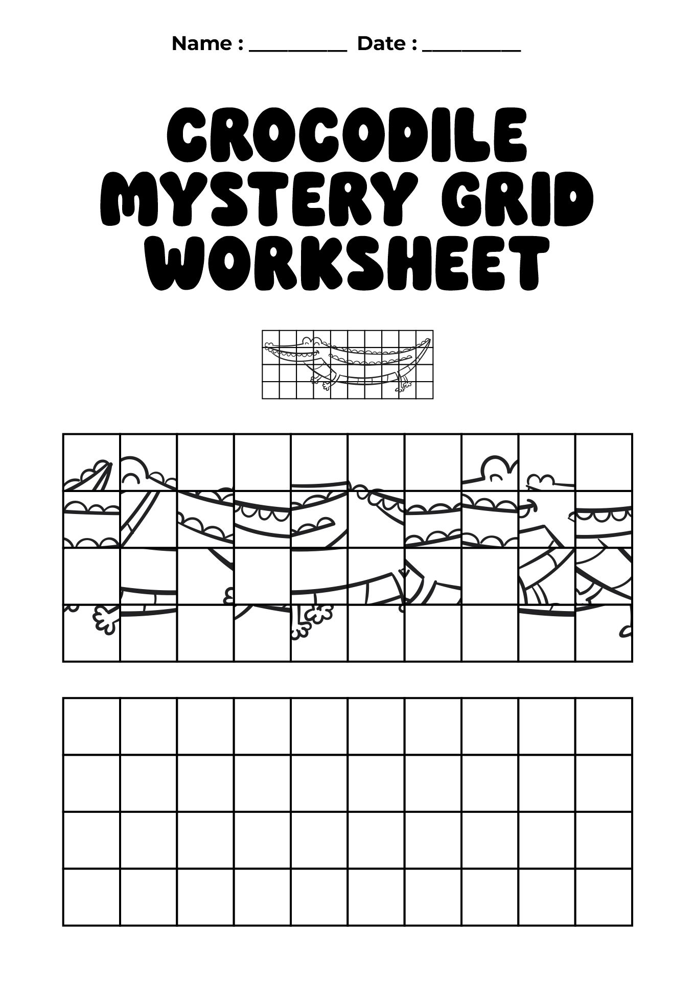 Mystery Grid Animal Worksheet