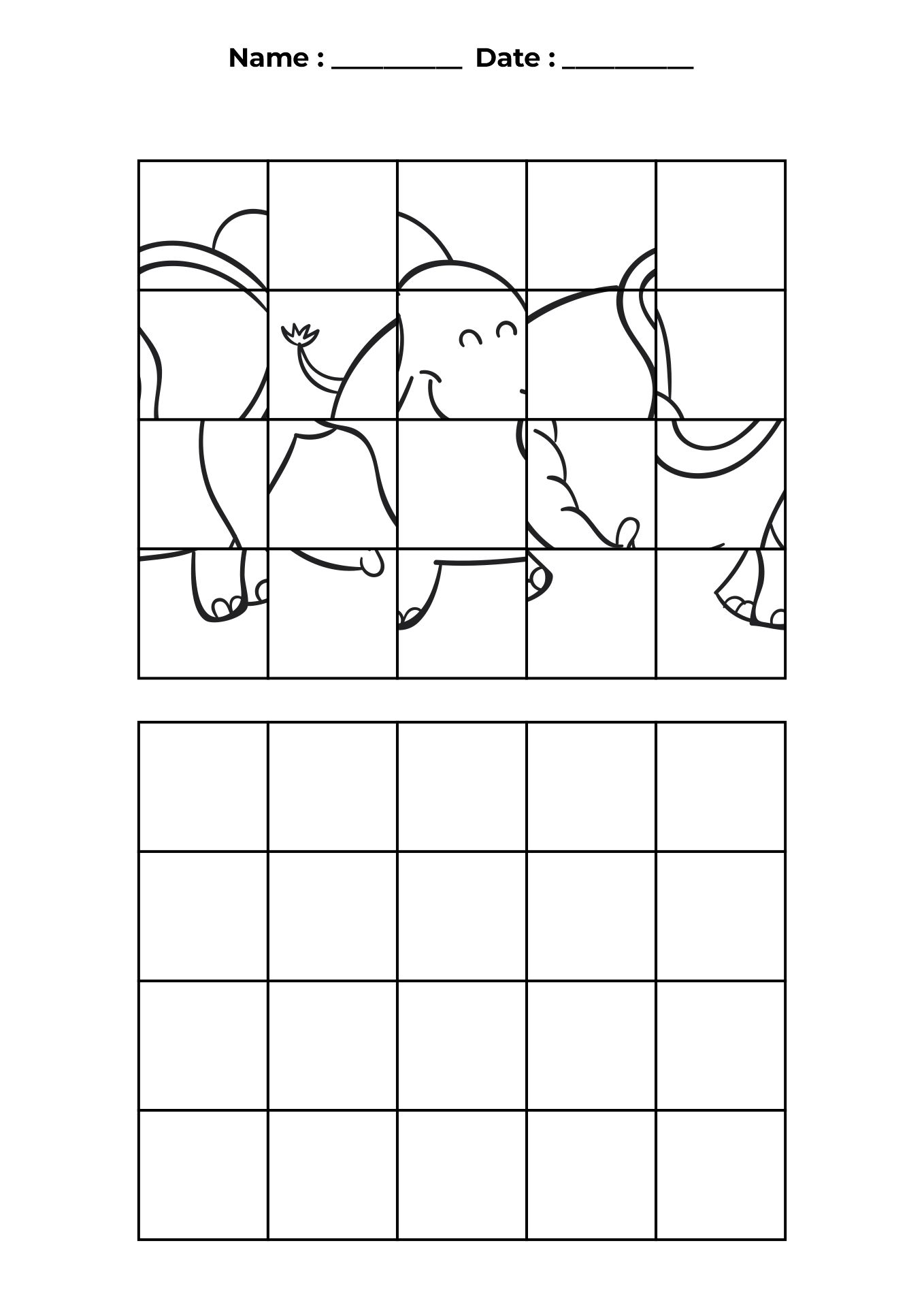 Mystery Grid Art Worksheet for Classroom Use