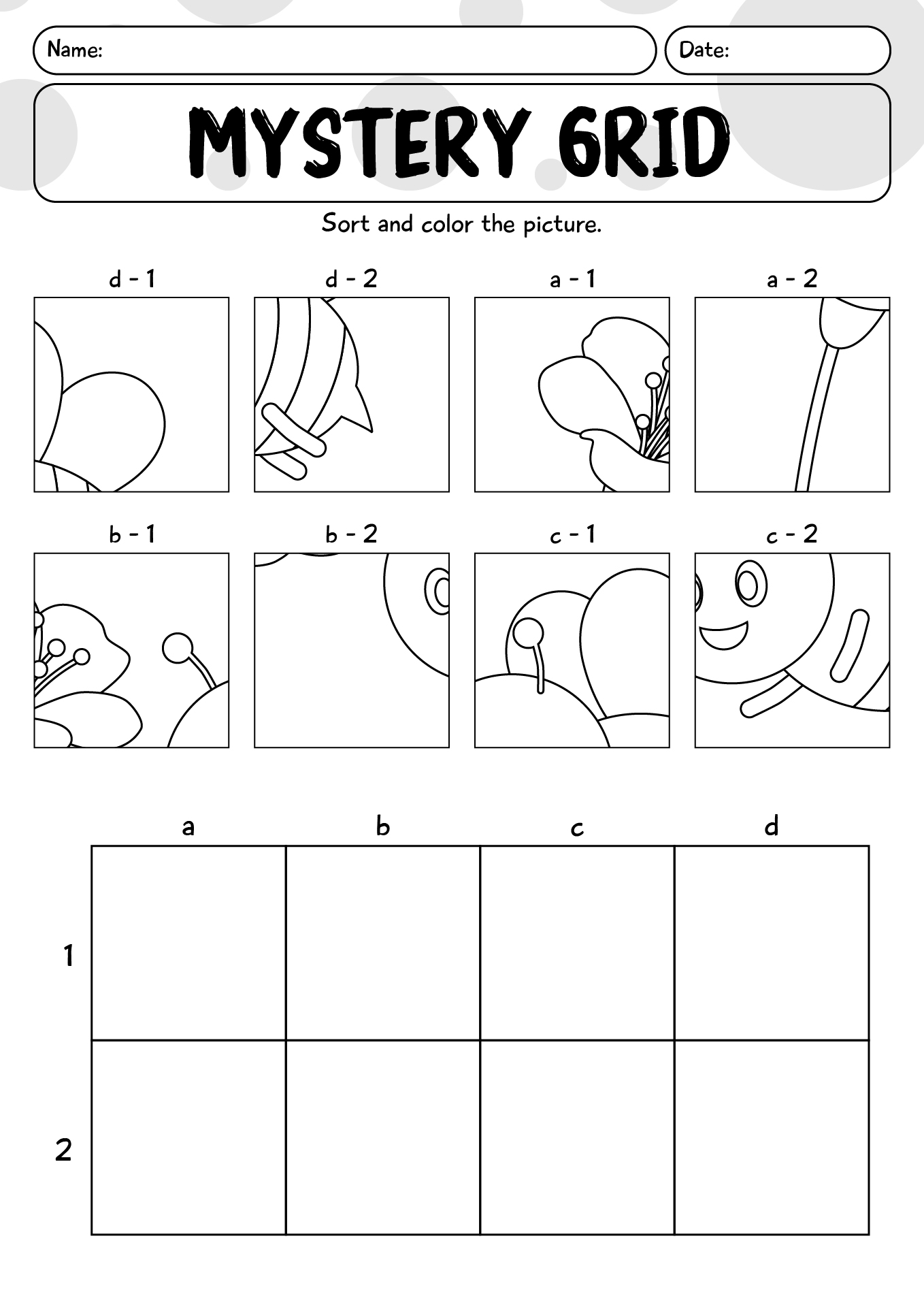 Mystery Grid Drawing Worksheets