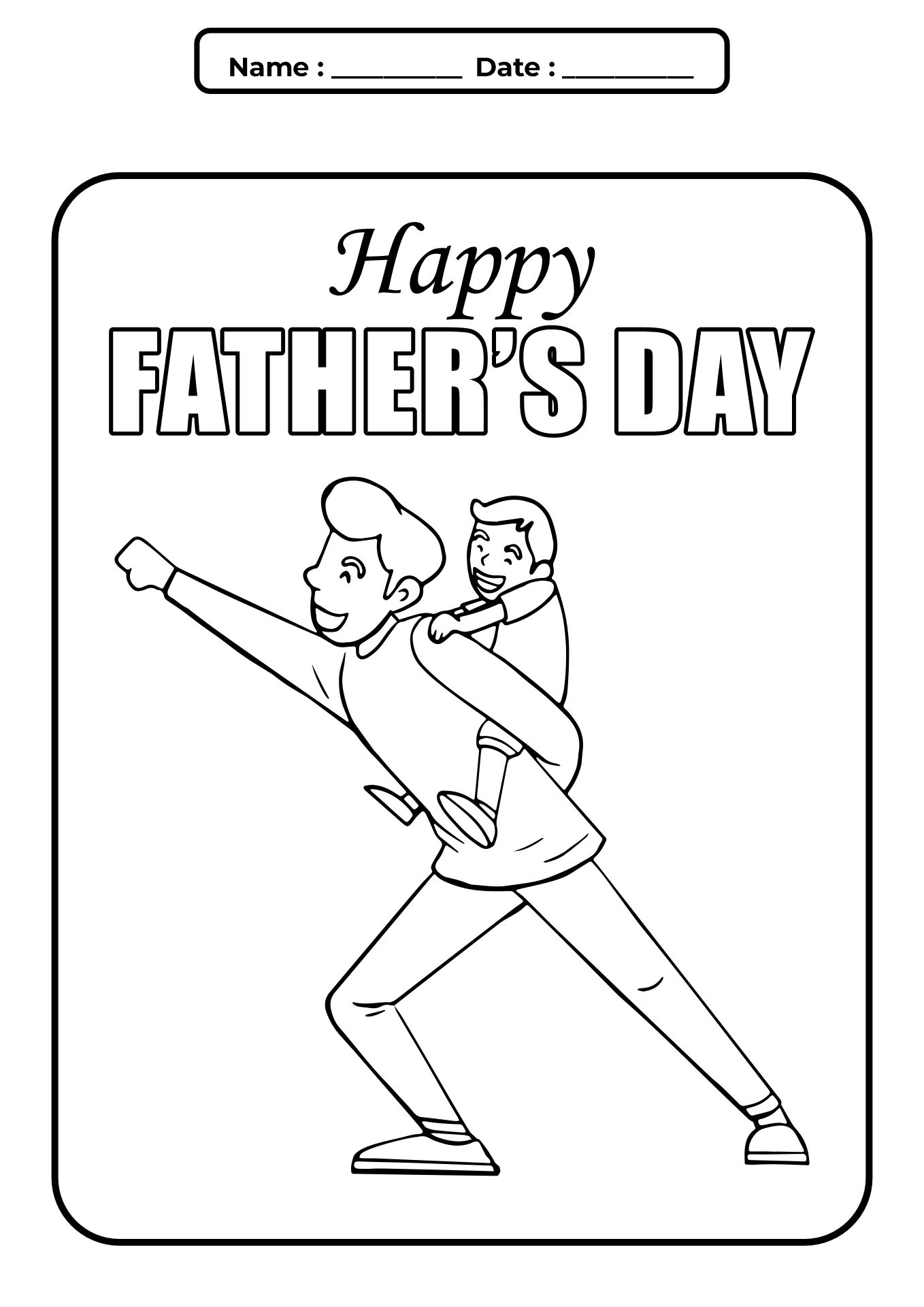 Printable Father’s Day Cards Worksheets
