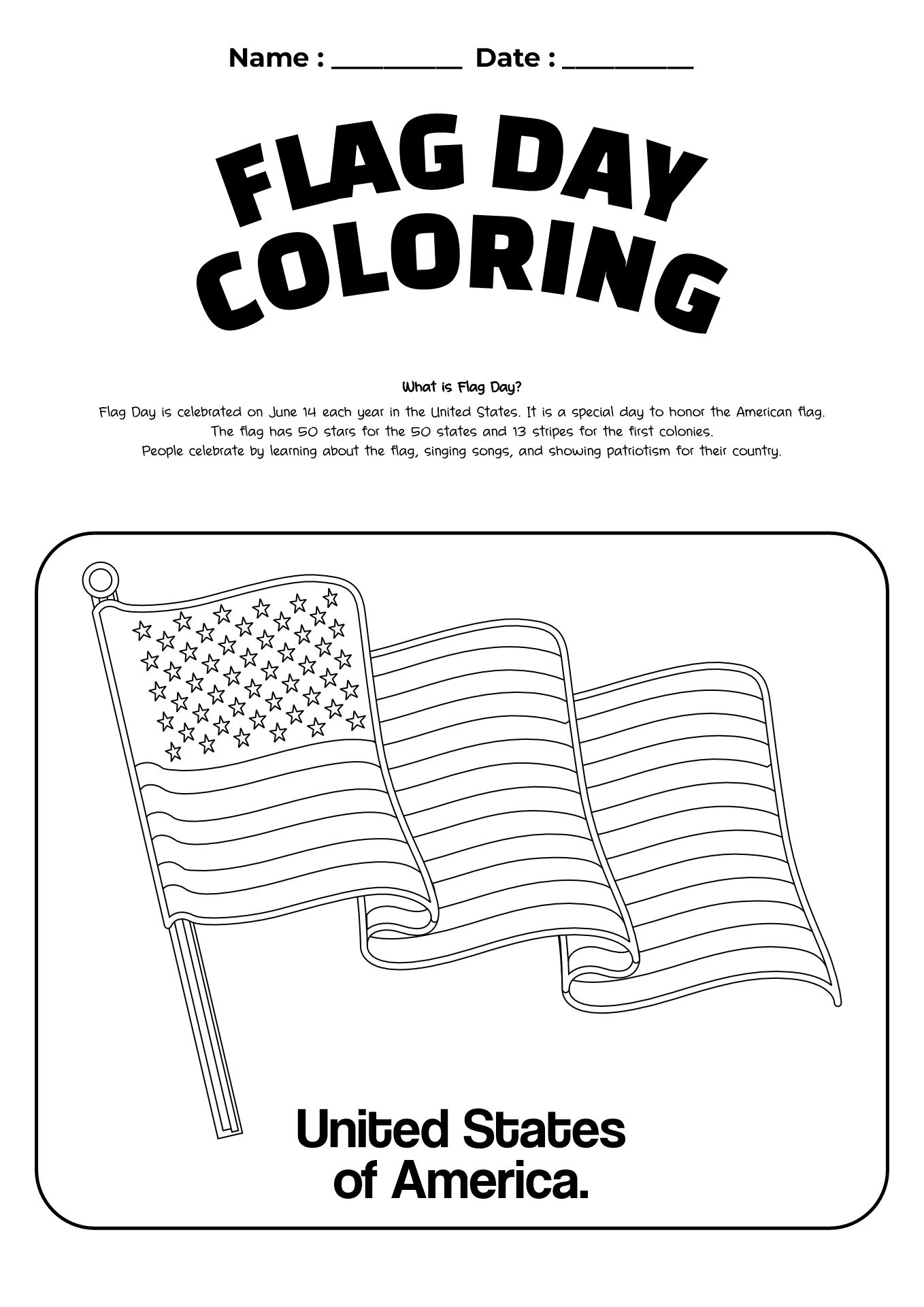 Printable Flag Day Activities for Kids