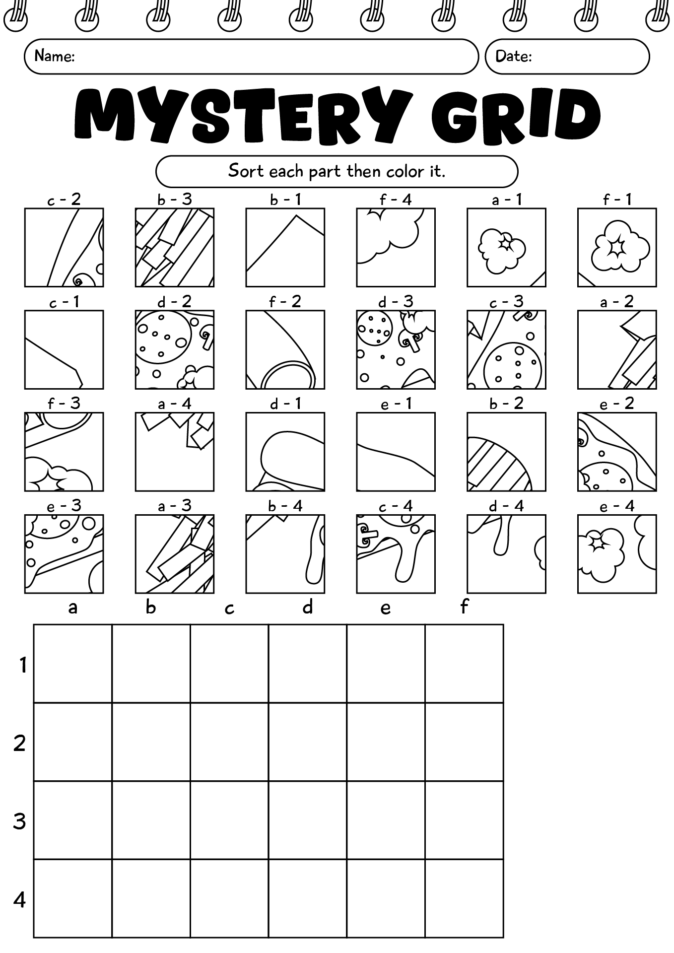Printable Mystery Grid Drawing Worksheet