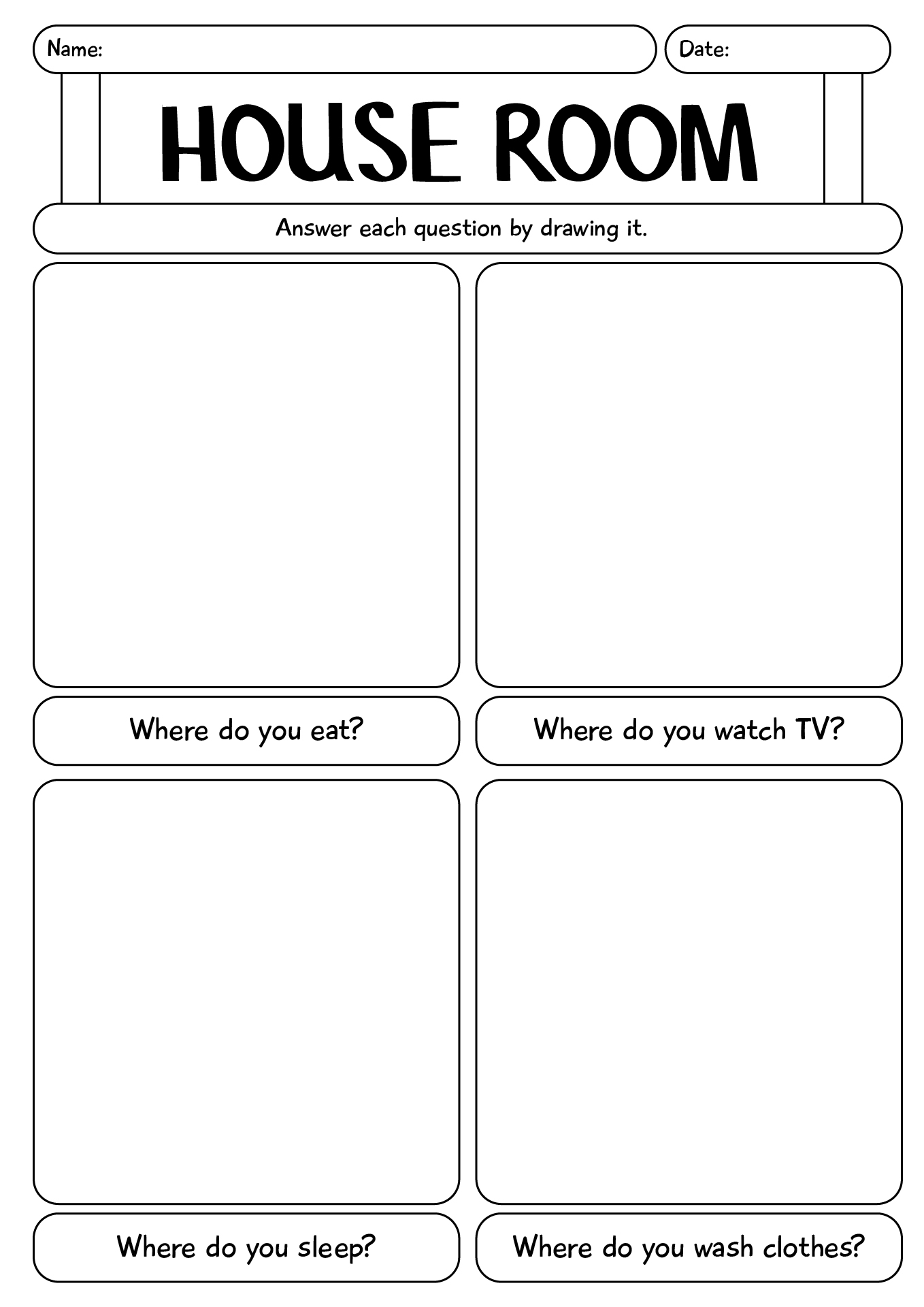 Rooms Of The House Worksheets