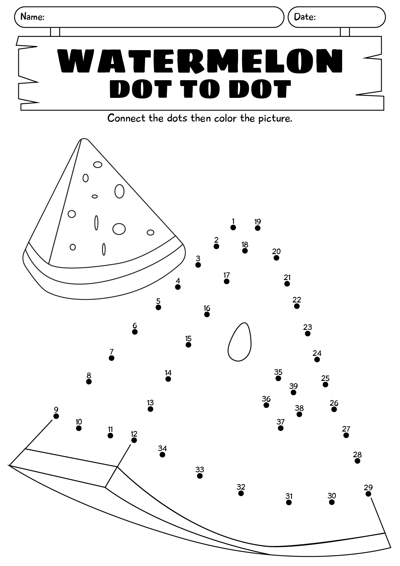 Summer Game Dot To Dot Worksheets