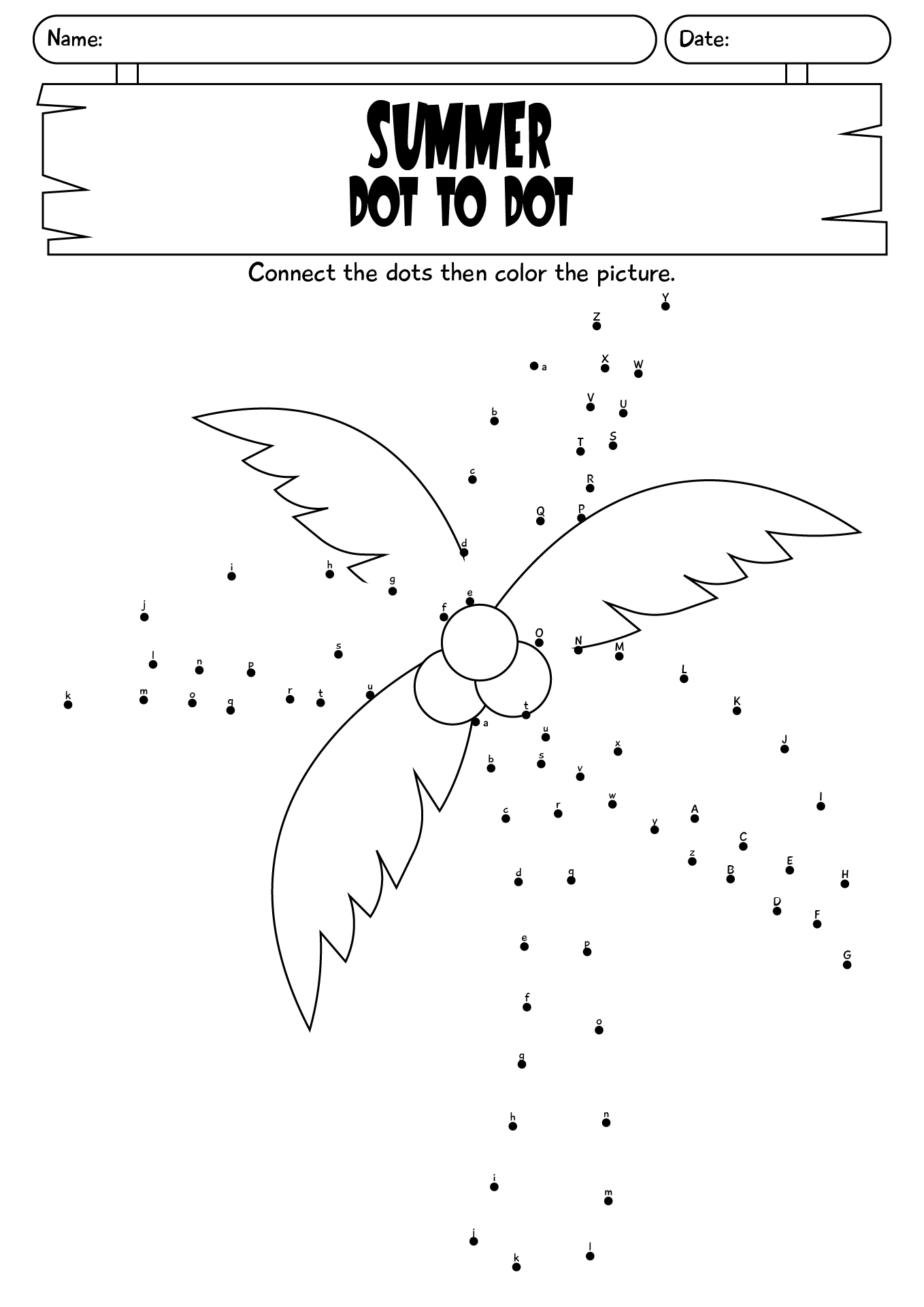 Summer Letter Dot To Dot Worksheets