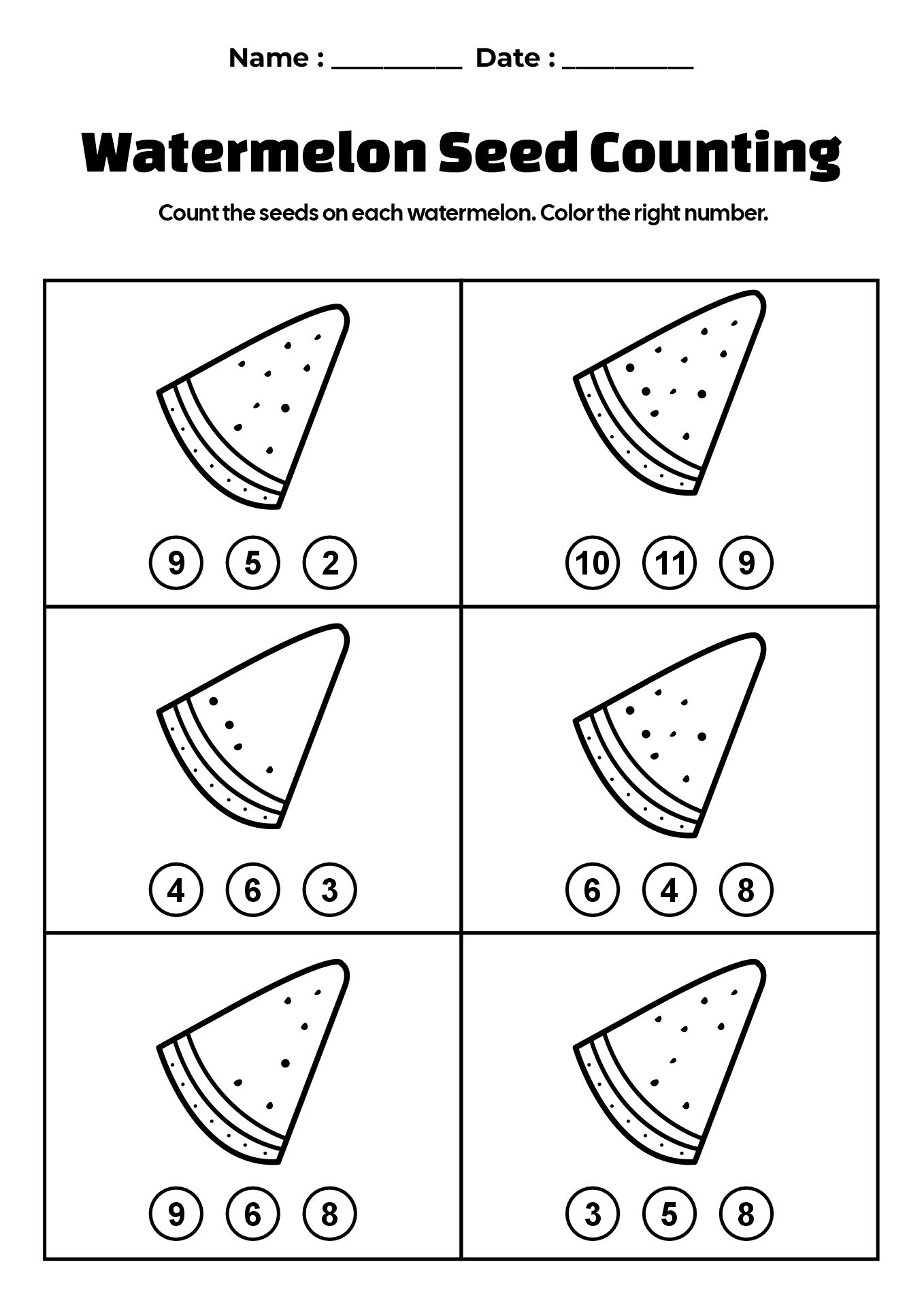 Summer Math Worksheets for Early Elementary Students
