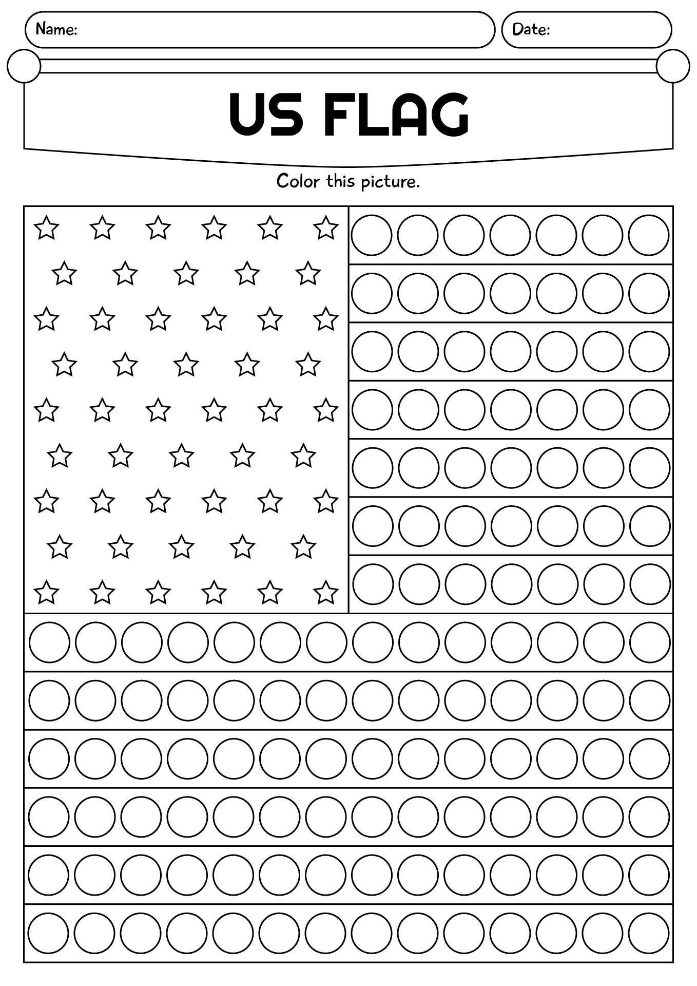 United States Flag Worksheet