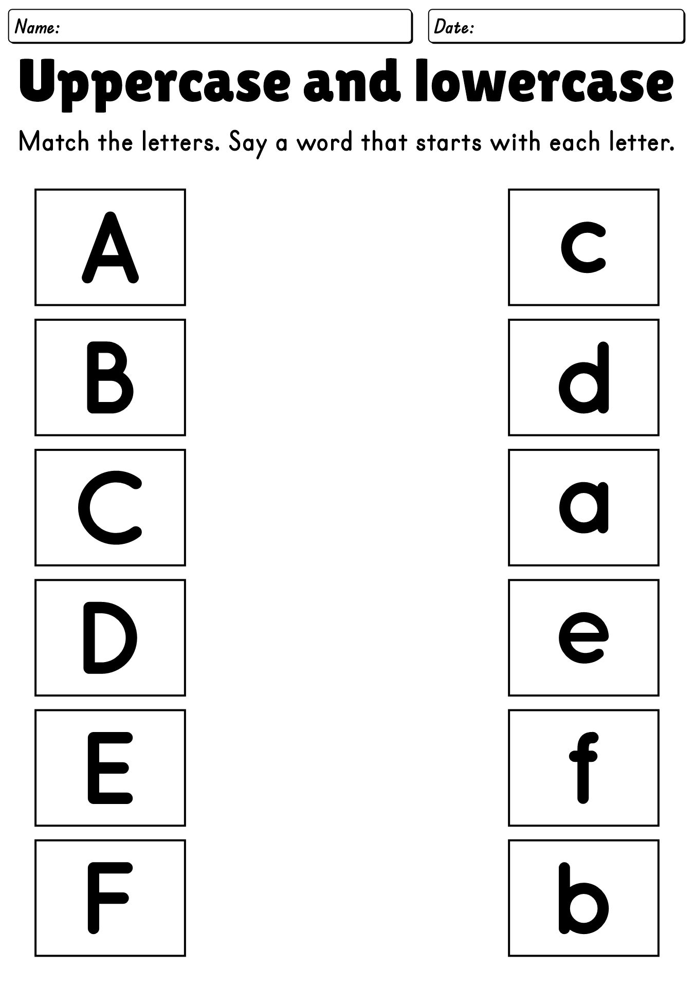 Upper and Lower Case Alphabet Worksheets for Kindergarten