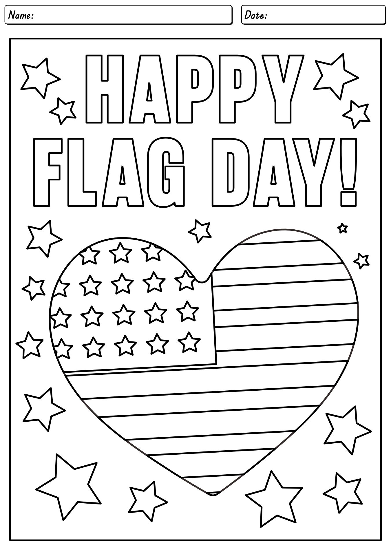US Flag Day Activity Worksheet