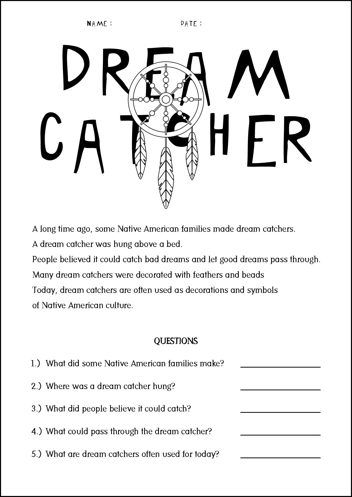2nd Grade Native American Tribes Learning Sheets