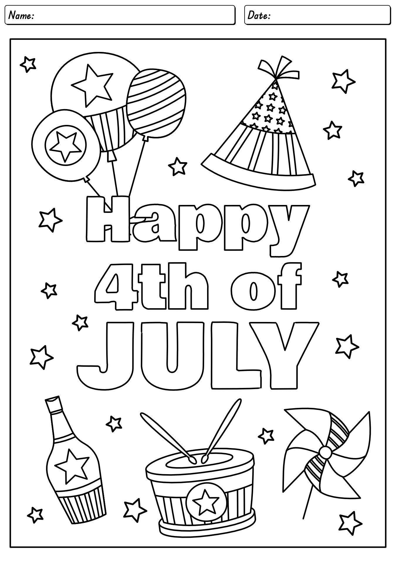 4th of July Activity Sheets for Kids