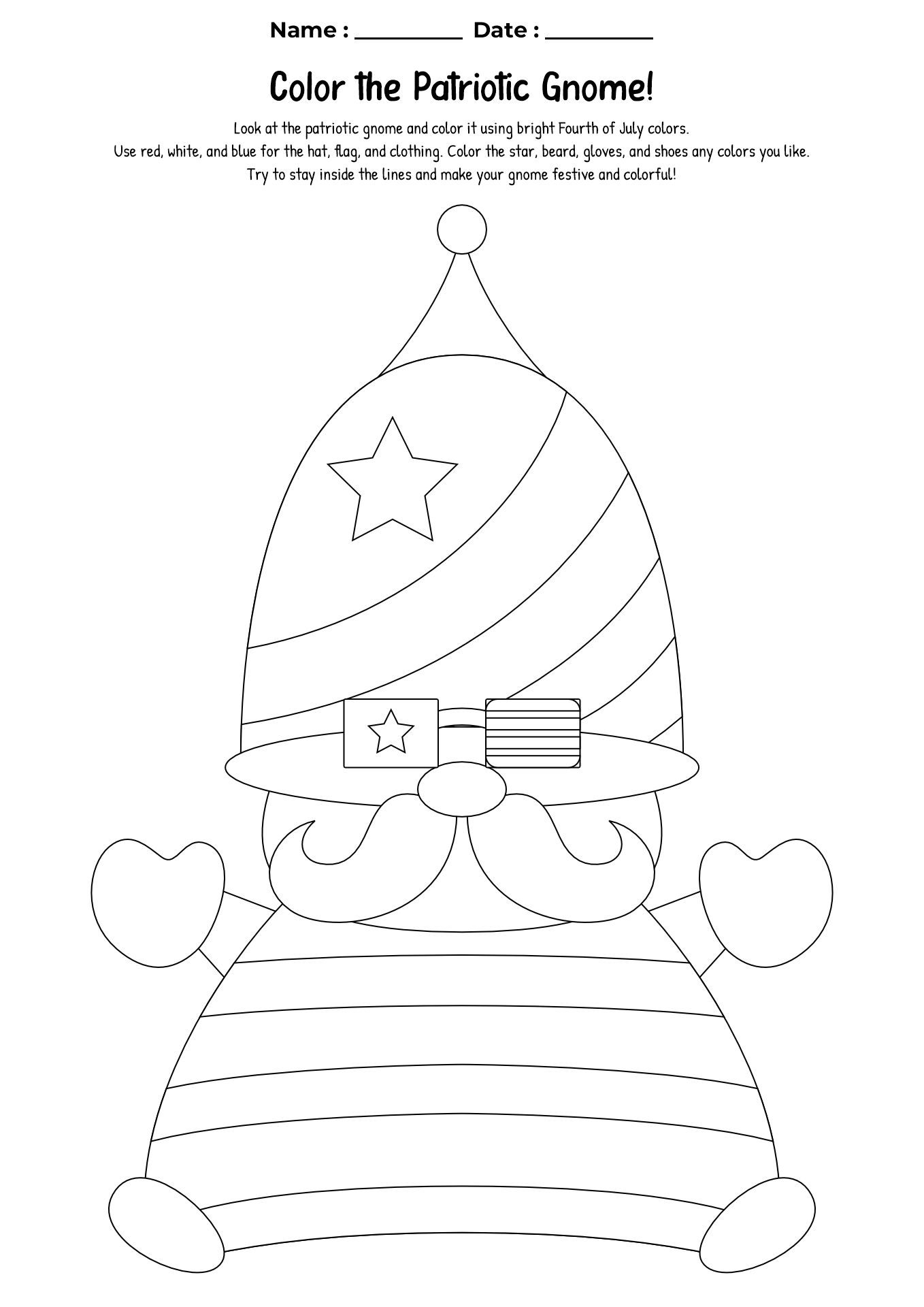 4th of July Kids Activity Sheets