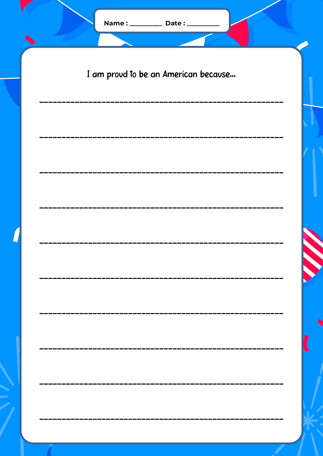 4th of July Writing Prompts