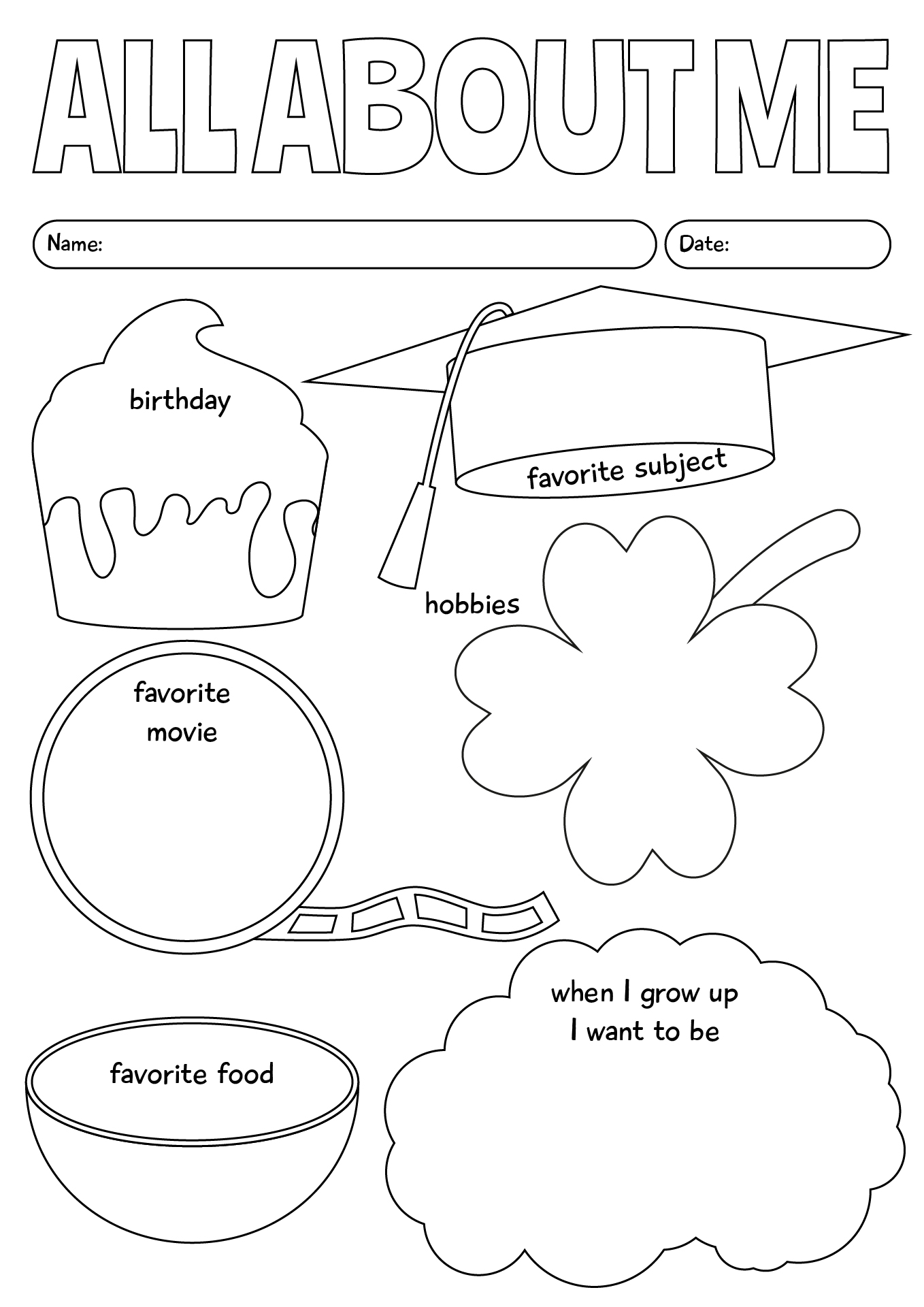 All About Me Worksheet For Preschool