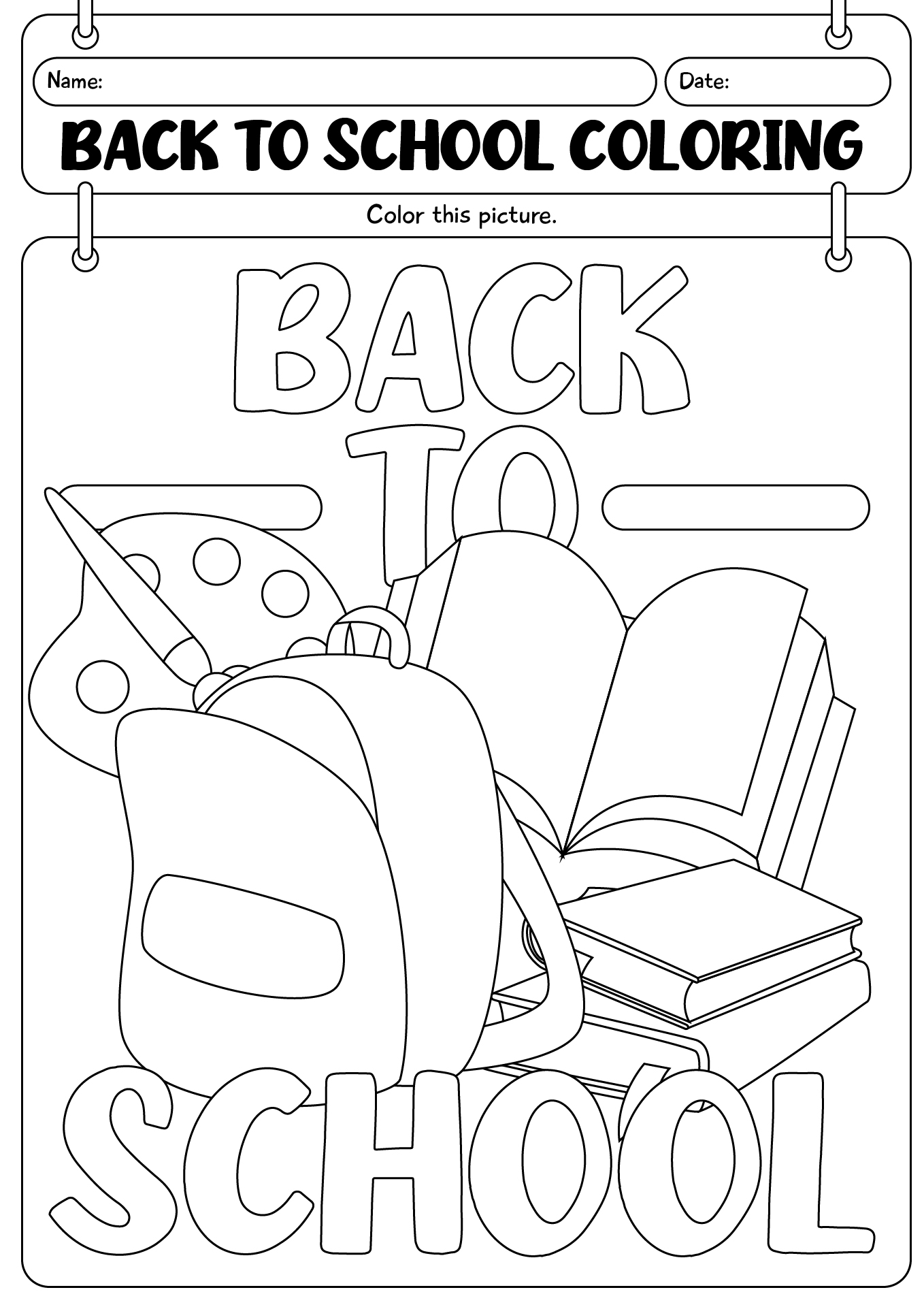 Back-to-School Coloring Worksheets