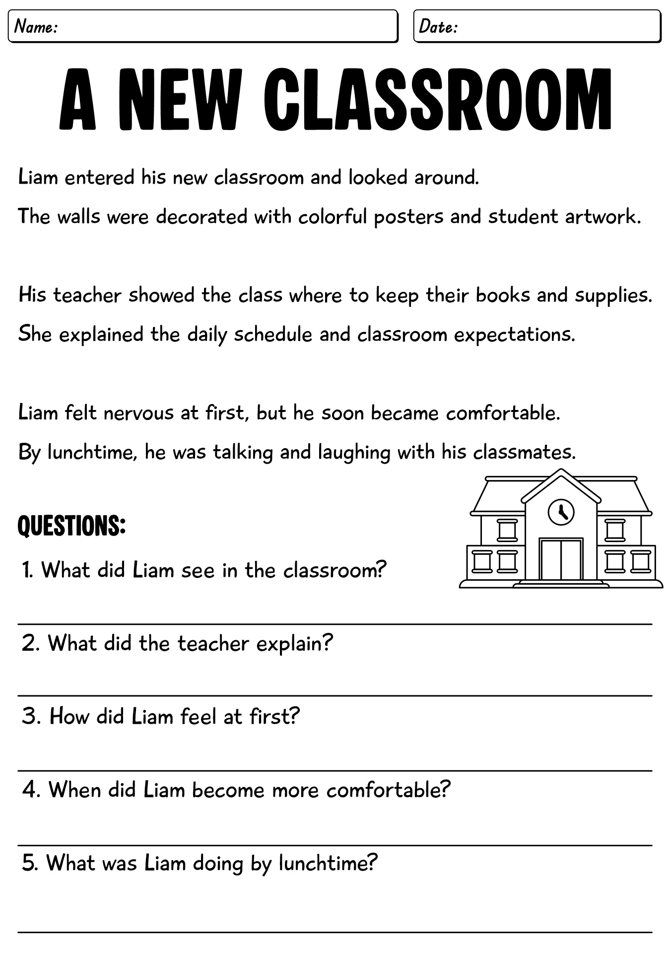 Back To School Reading Practice
