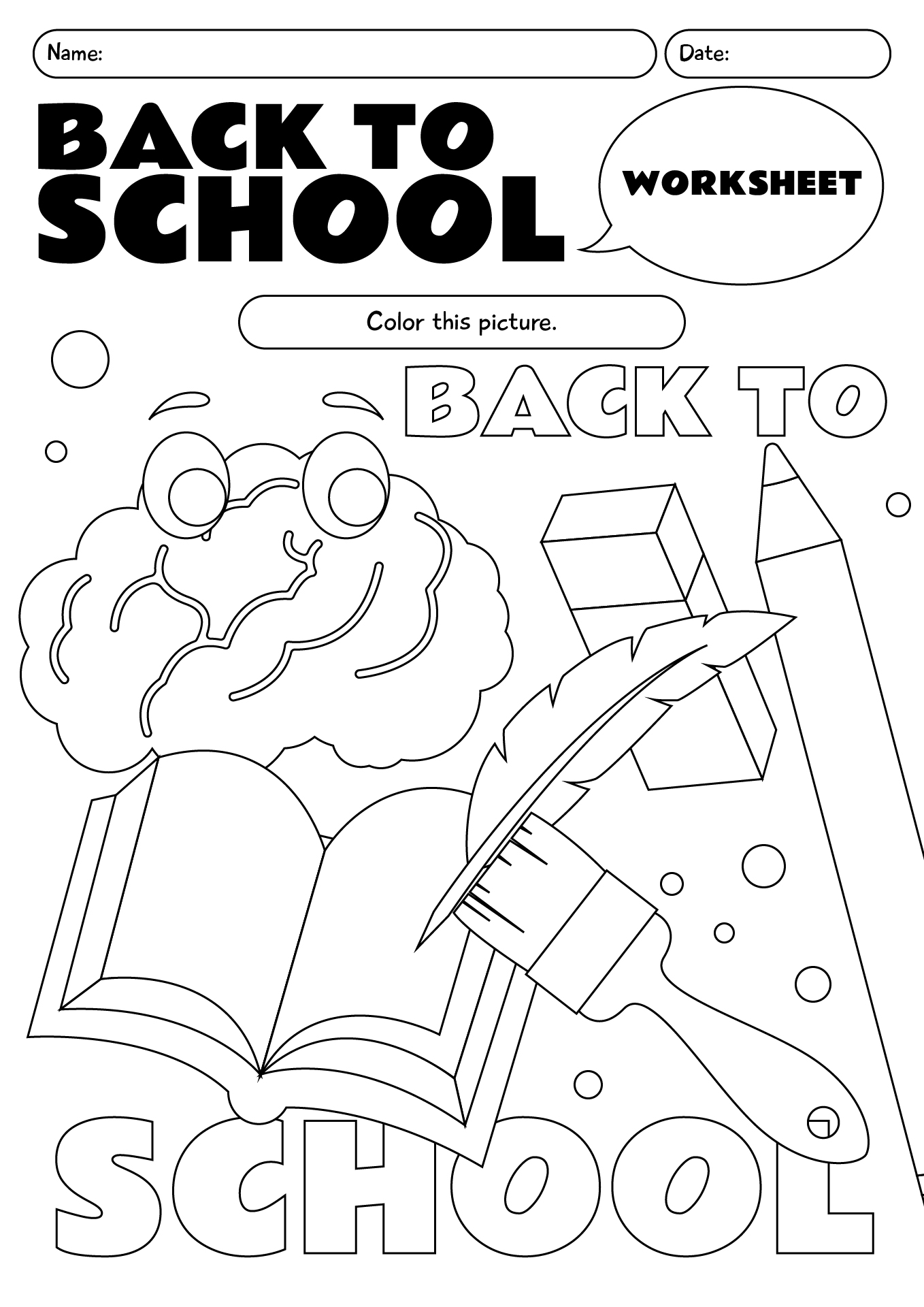 Back To School Worksheets Printable