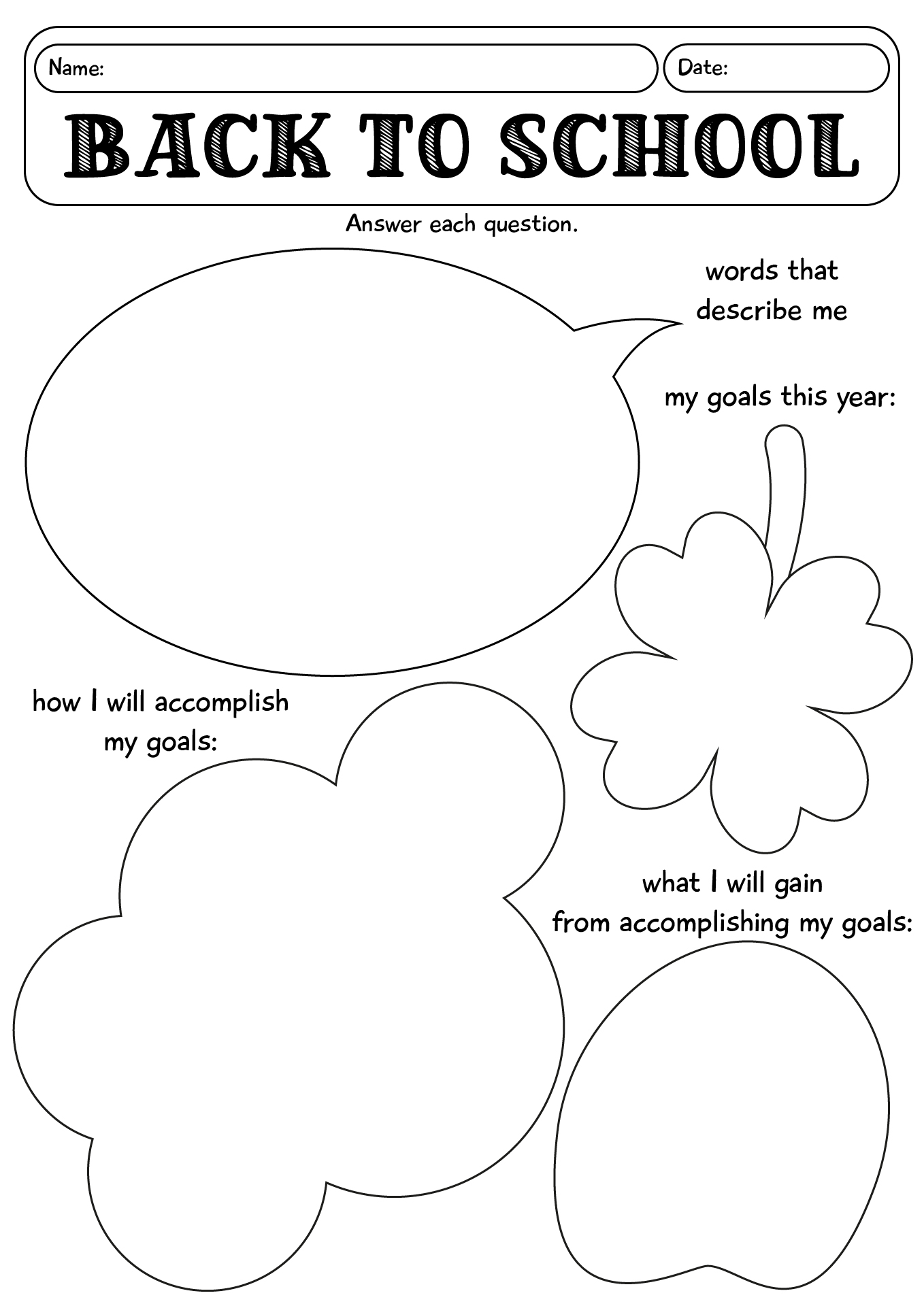 Back To School Worksheets Third Graders