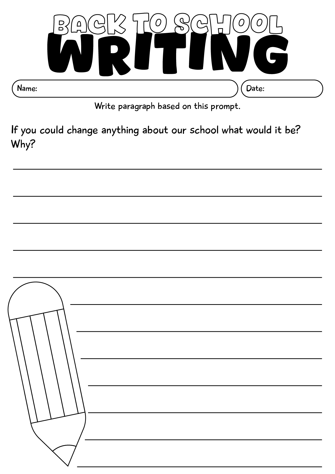 Back To School Writing Activities