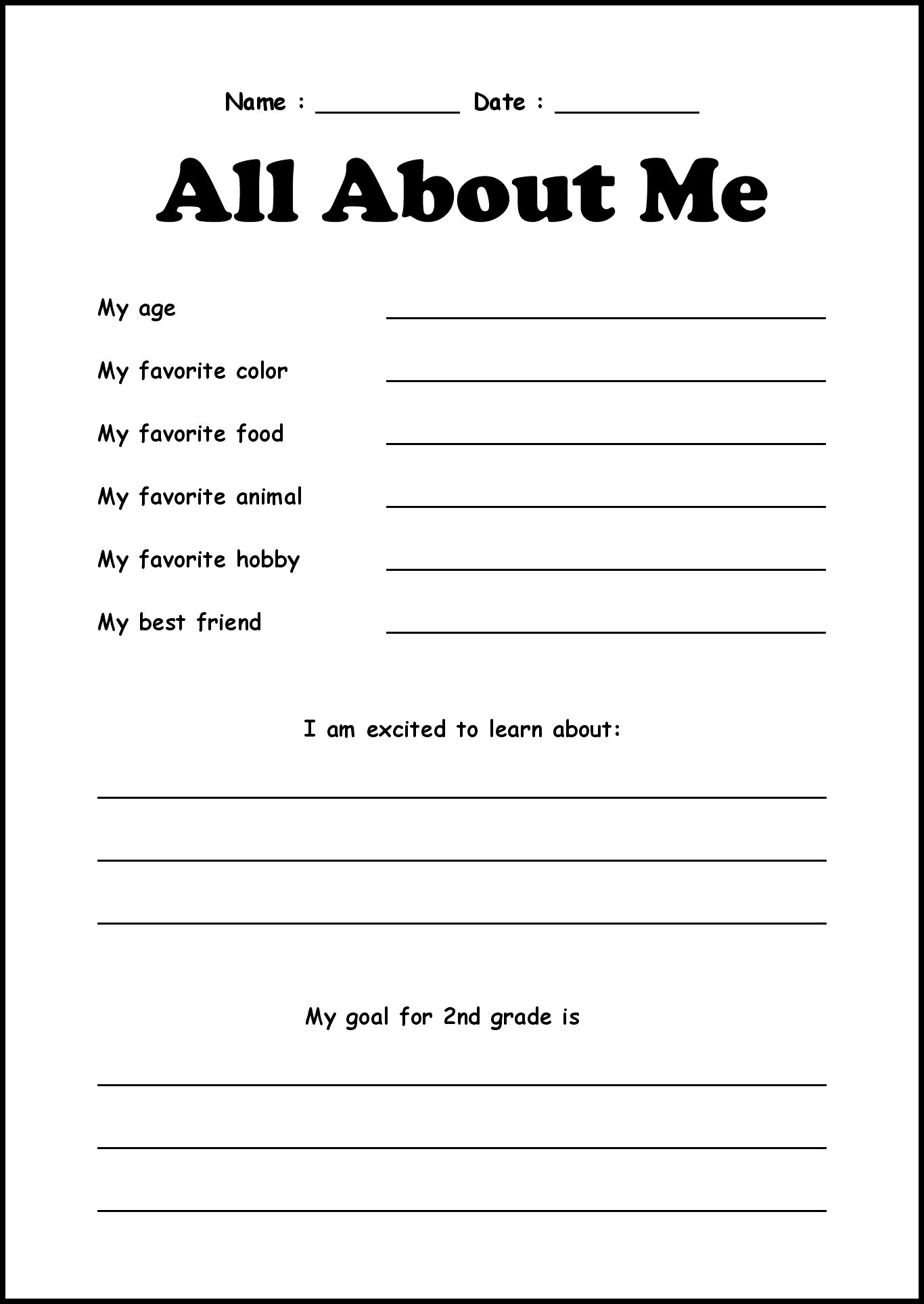 Back to School 2nd Grade Printable Worksheet