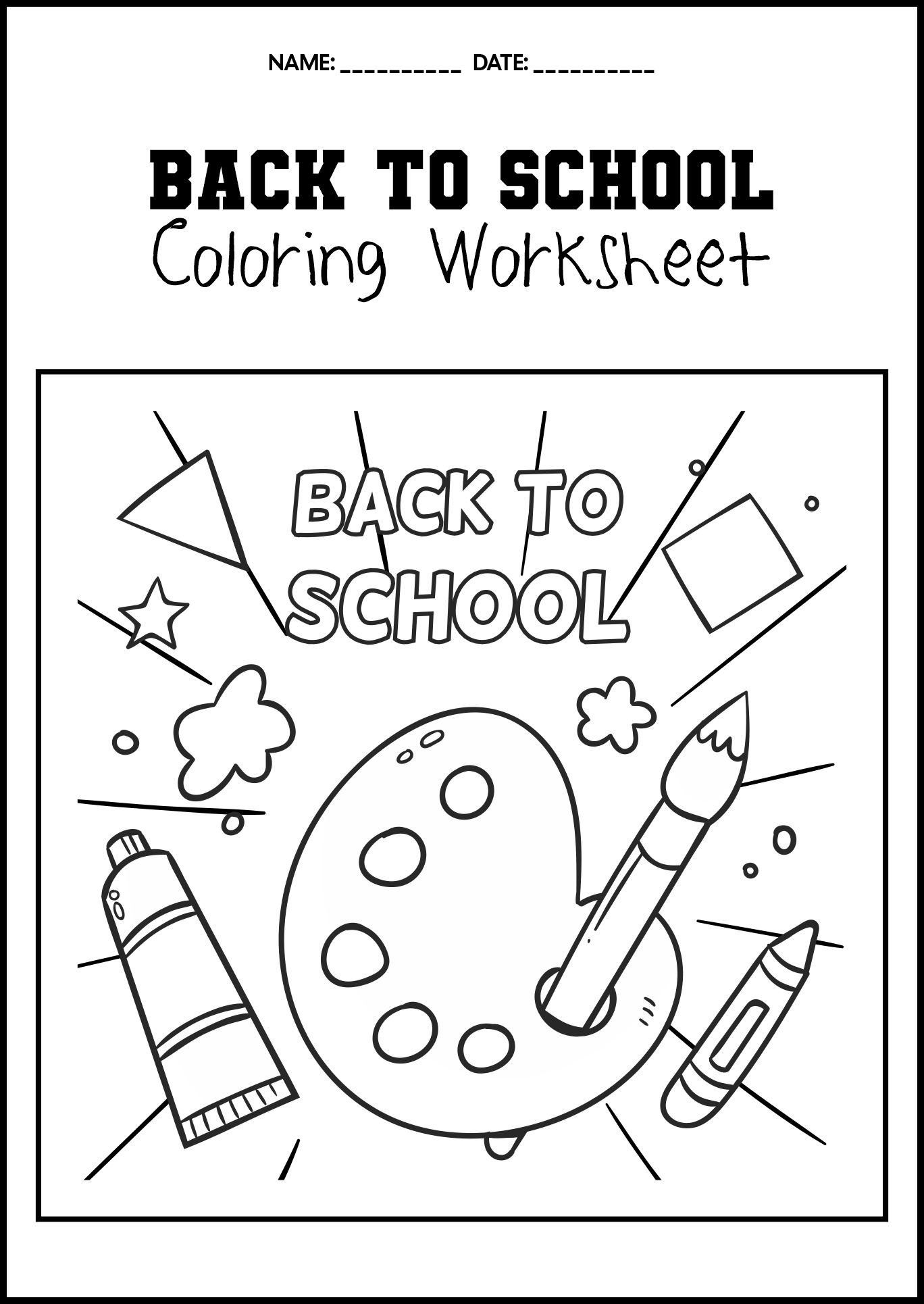 Back to School First Grade Worksheets