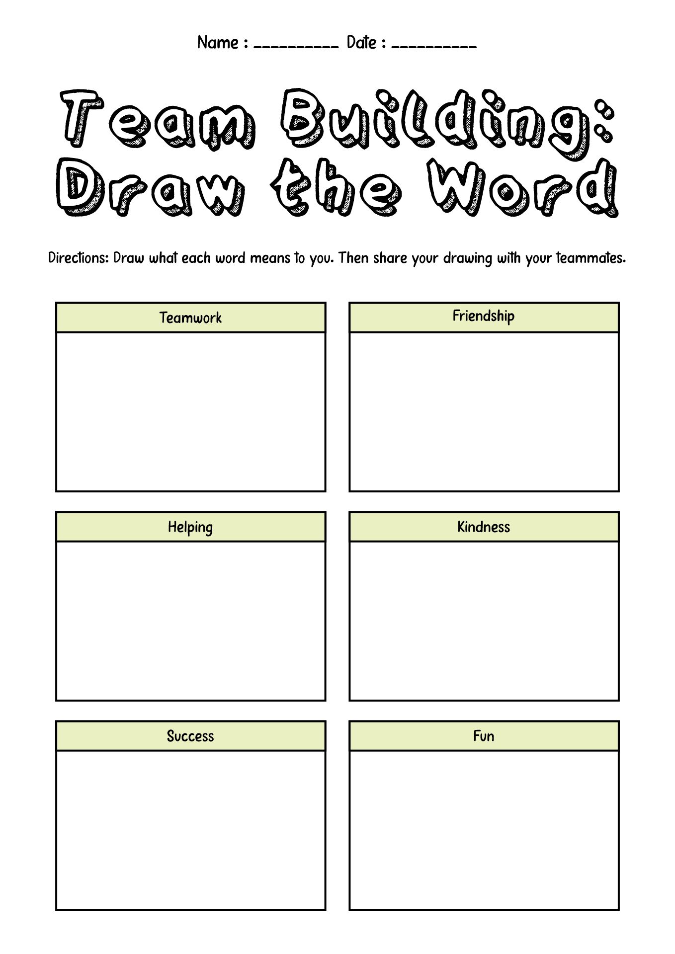 Back to School Team Building Activities Worksheets