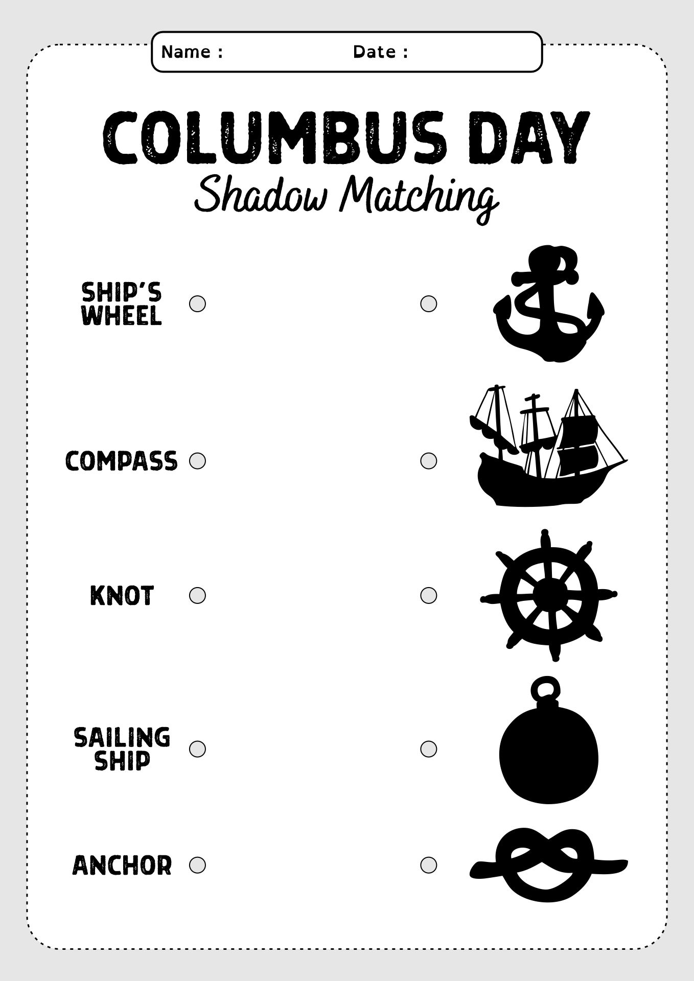 Columbus Day Exploration Activities for Kindergarten