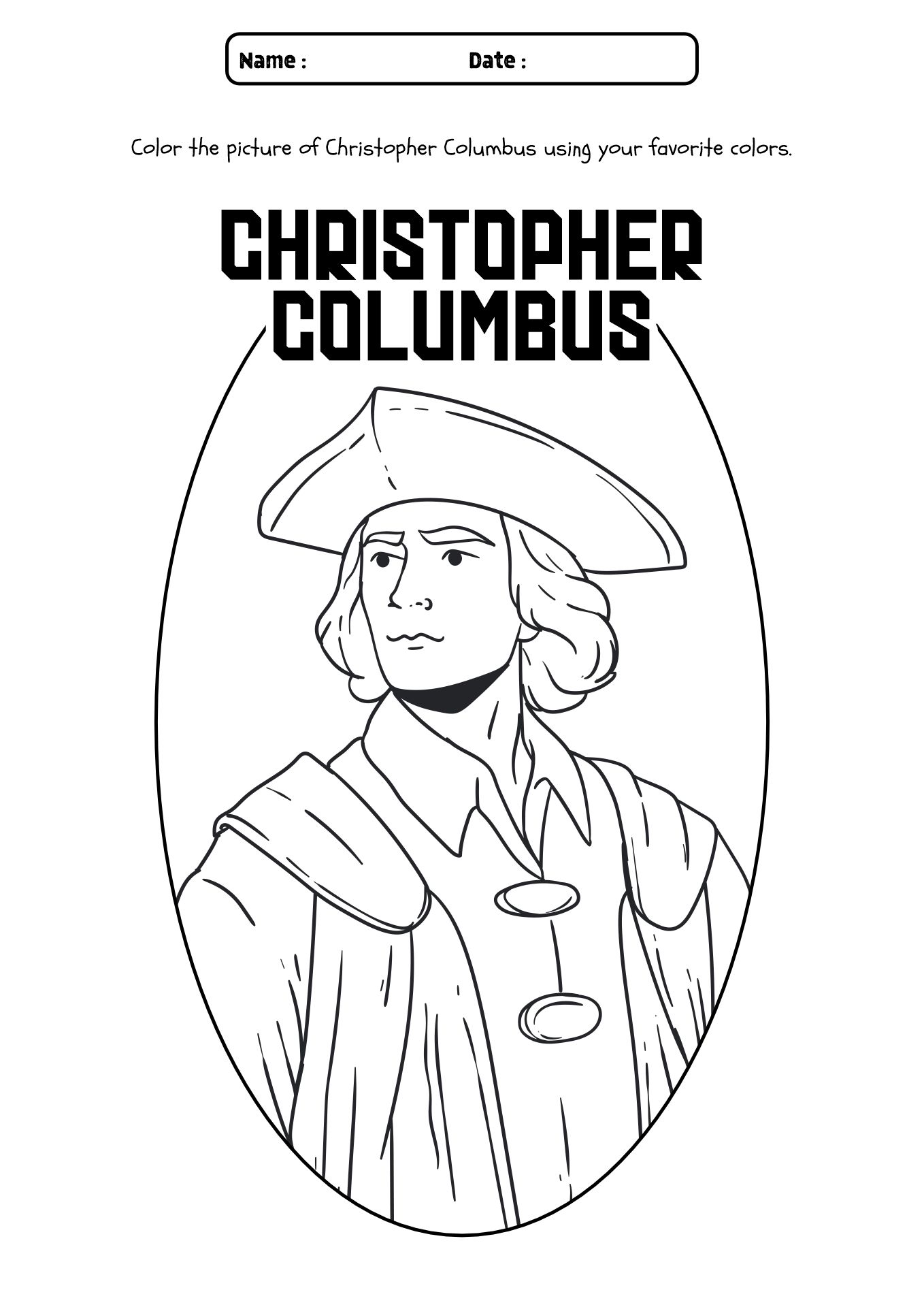 Columbus Day Worksheets for Kindergarten