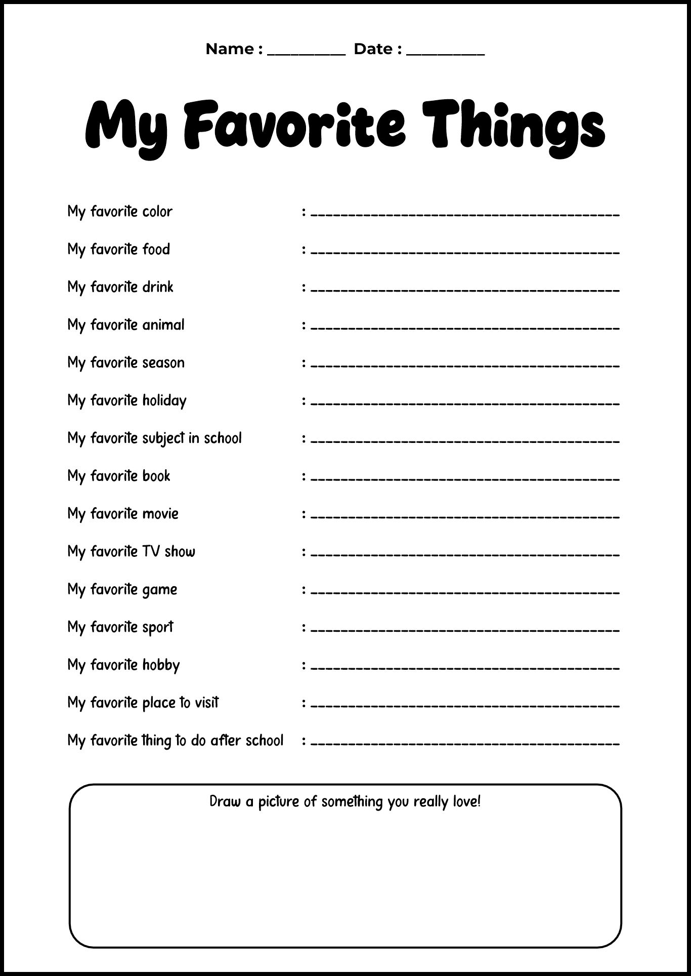 Elementary Back to School Activity Sheets