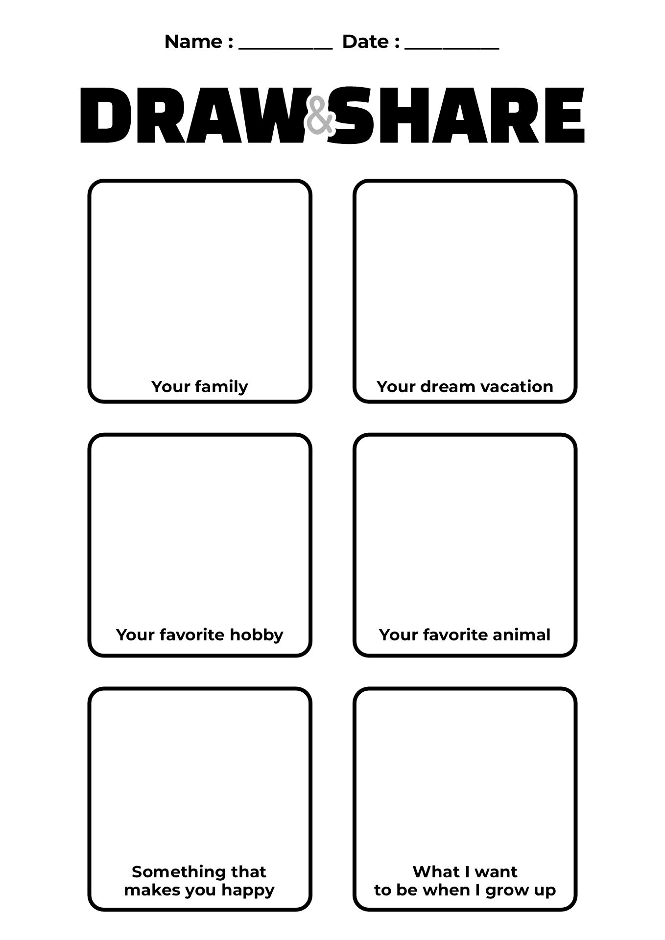 Elementary School Ice Breaker Worksheets