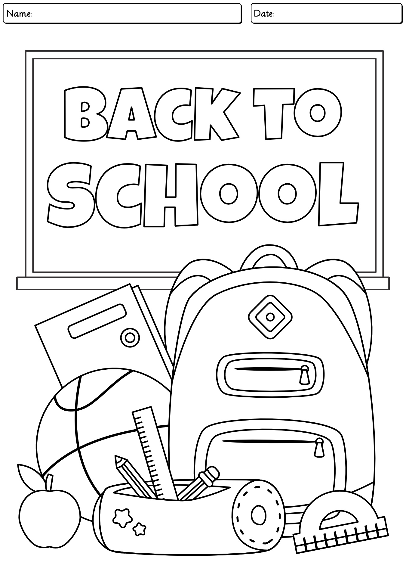 English Back To School Worksheet