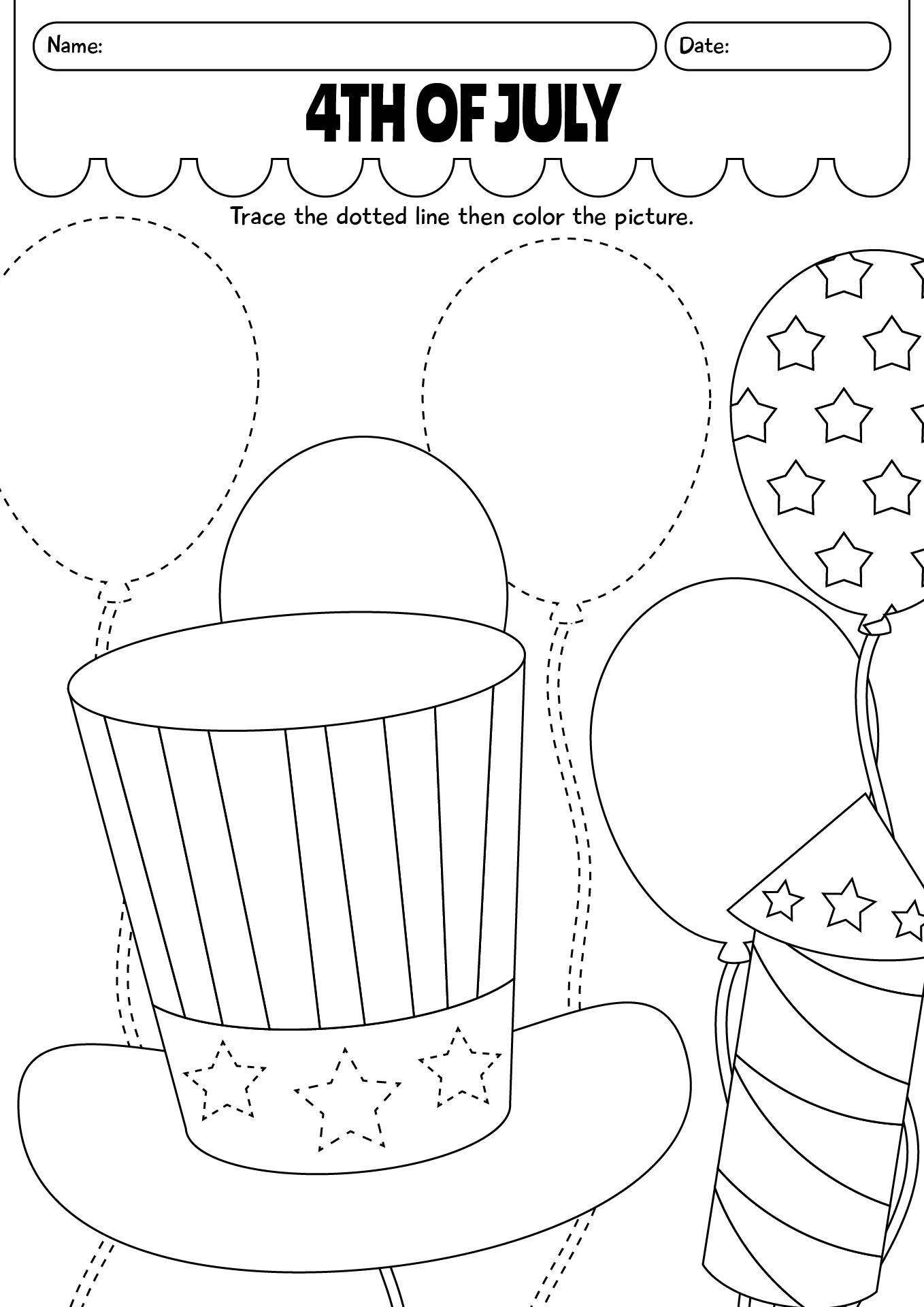 Fourth Of July Printable For Kids Worksheet