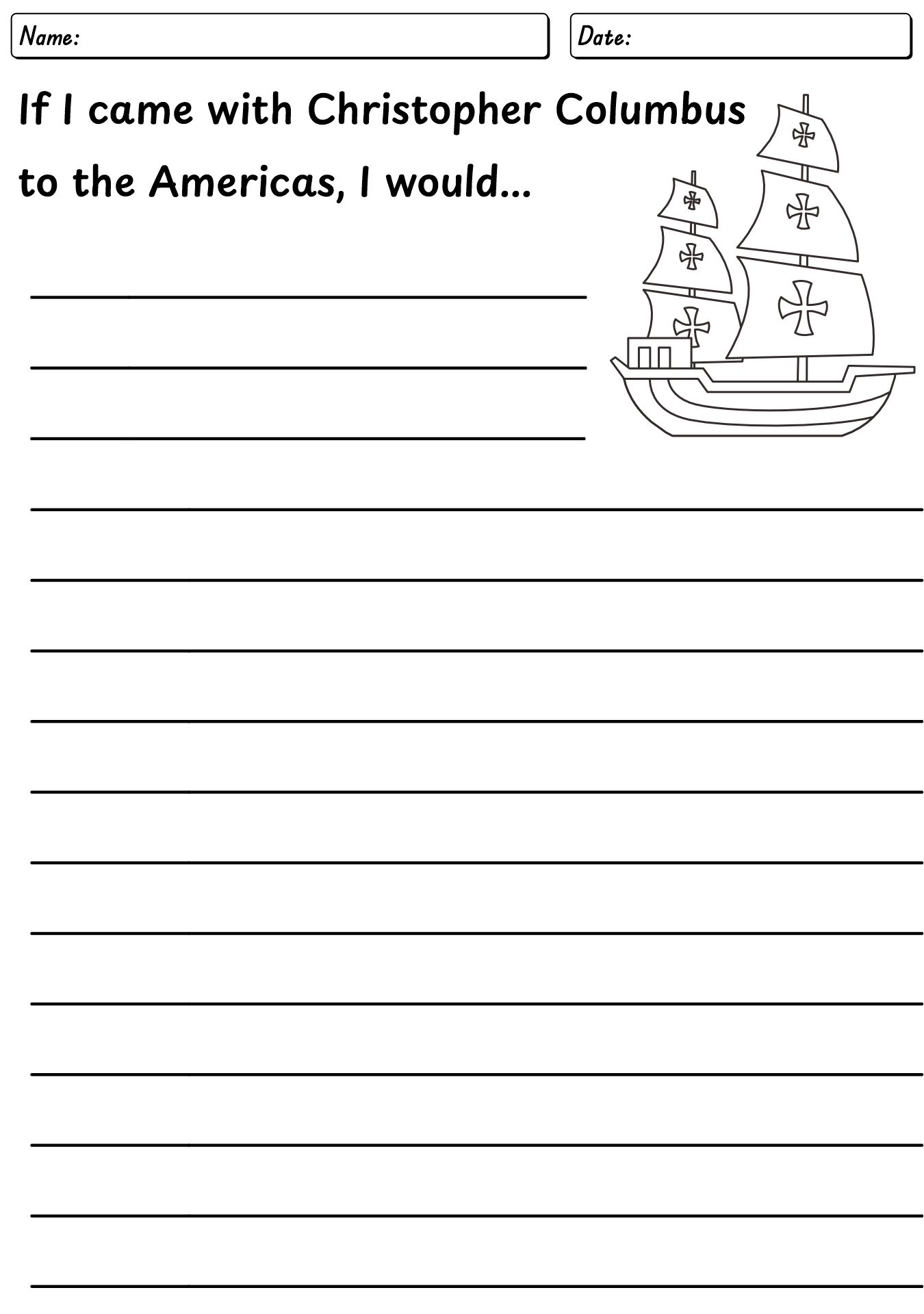 Fun Columbus Day Worksheets For Young Learners