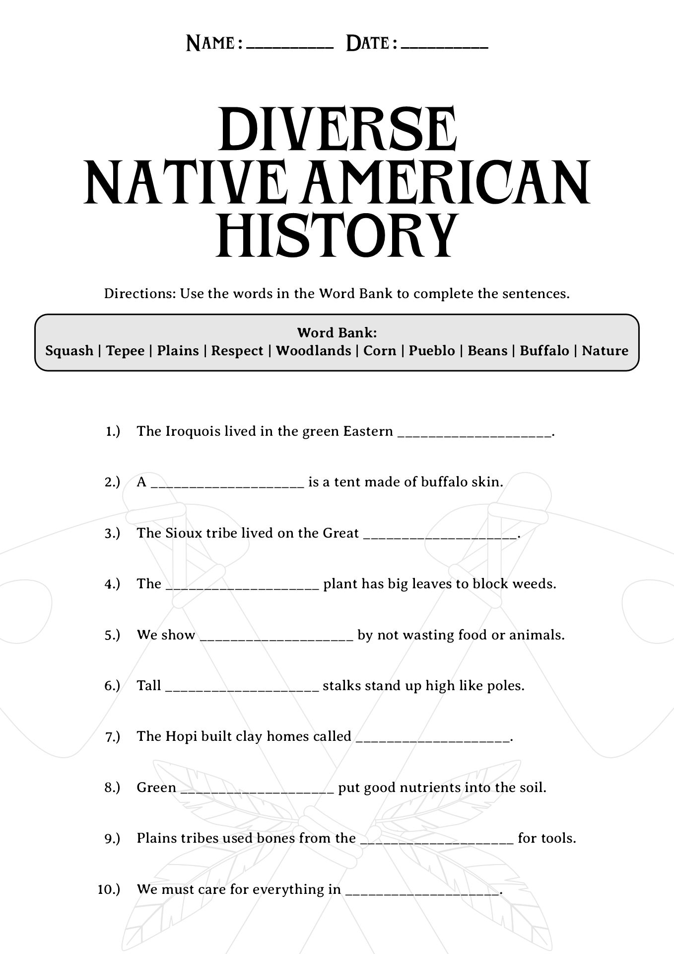 Grade 2 Native American History Worksheets